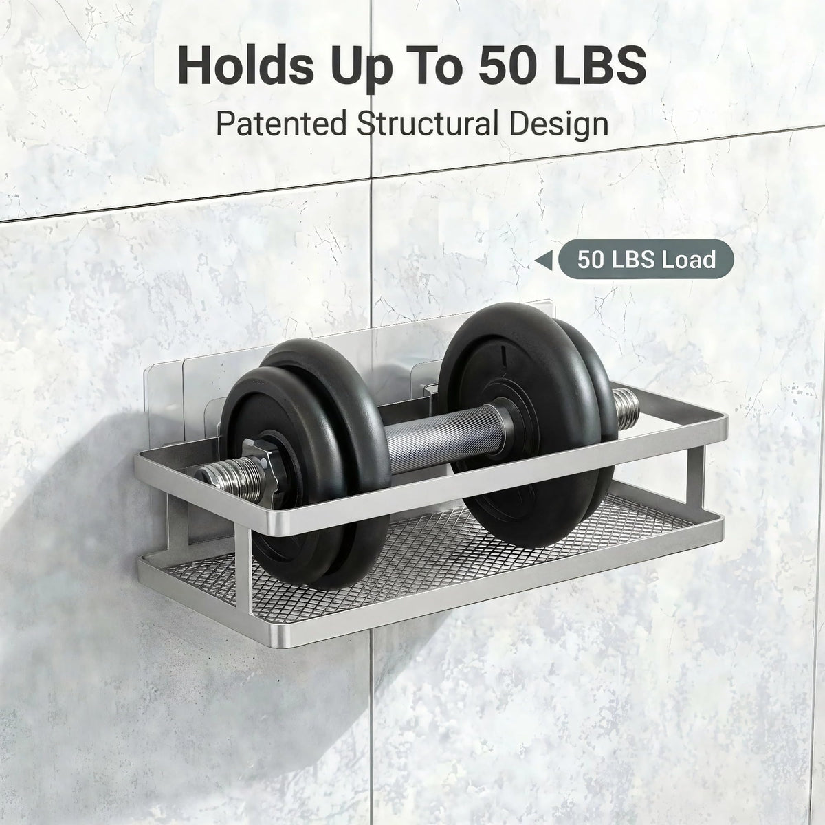 2 Pack Minimalist Shower Caddy Wall Mount (2 Count)