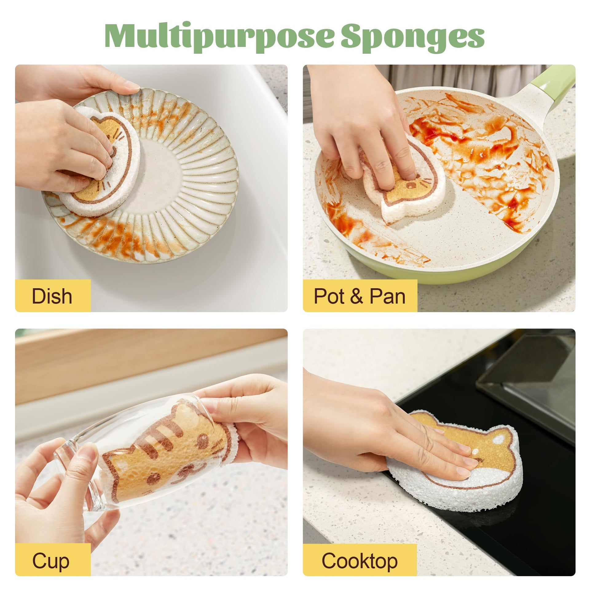 Cartoon Kitchen Sponge (9 Count)