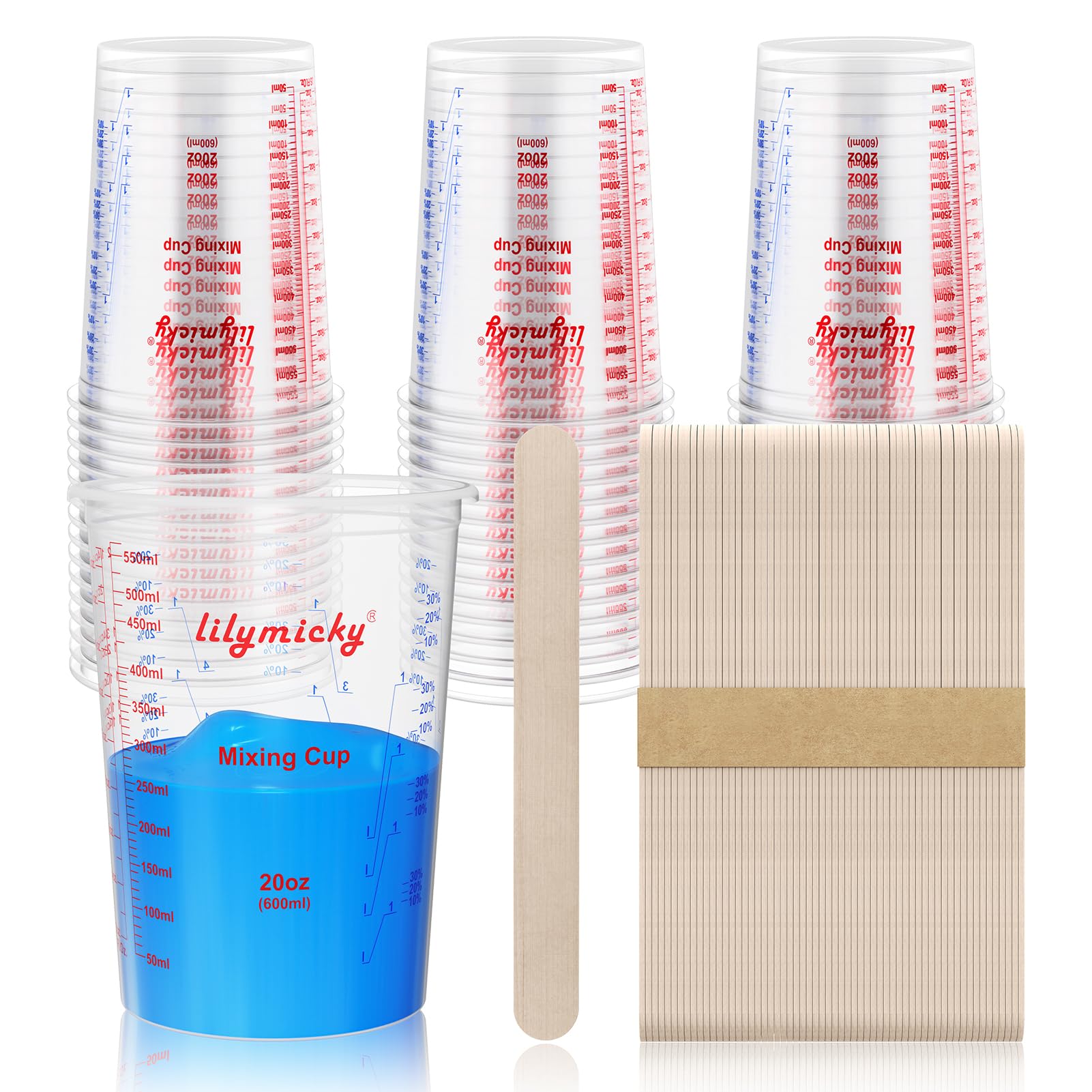 50 Pack Plastic Mixing Cups (50 Count)