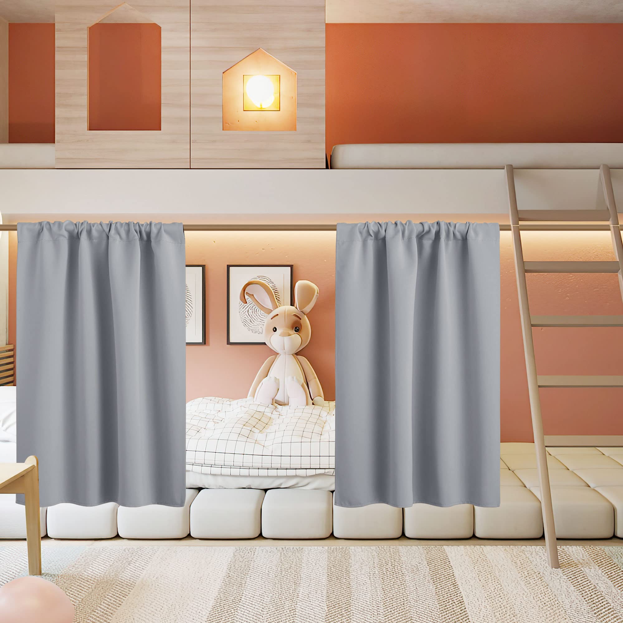 Blackout Curtains for Bedroom Living Room Nursery 63 inches Long (2 Count)