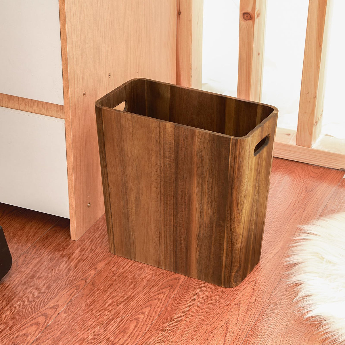 3 Gallons Wooden Wastebaskets