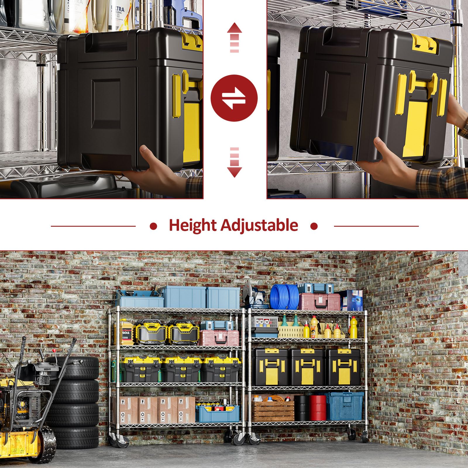4 Tier Heavy Duty Metal Wire Shelving Unit