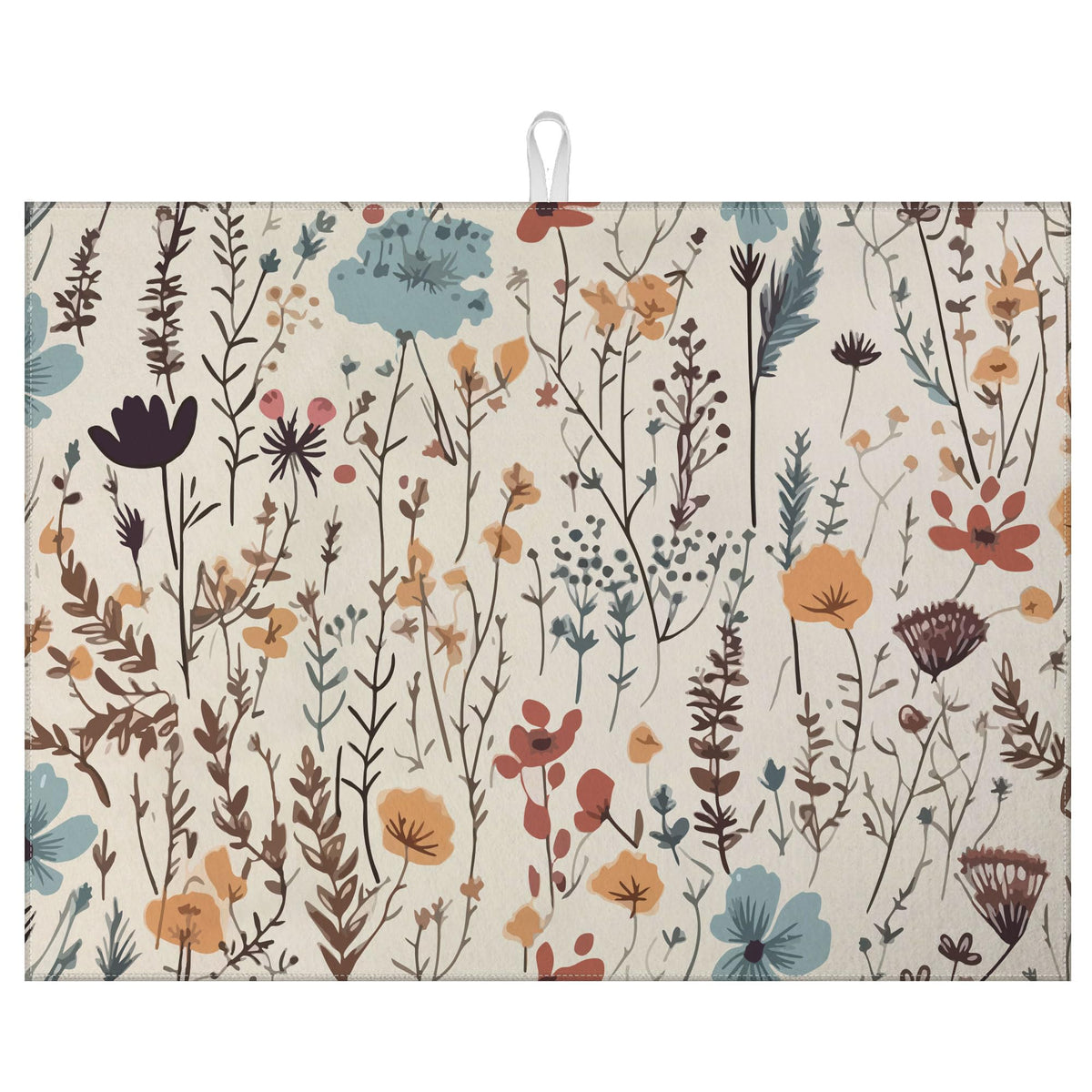 Vintage Floral Dish Drying Mat for Kitchen Counter Microfiber Absorbent Dish Kitchen Drying Mat Draining Reusable Washable for Dishes