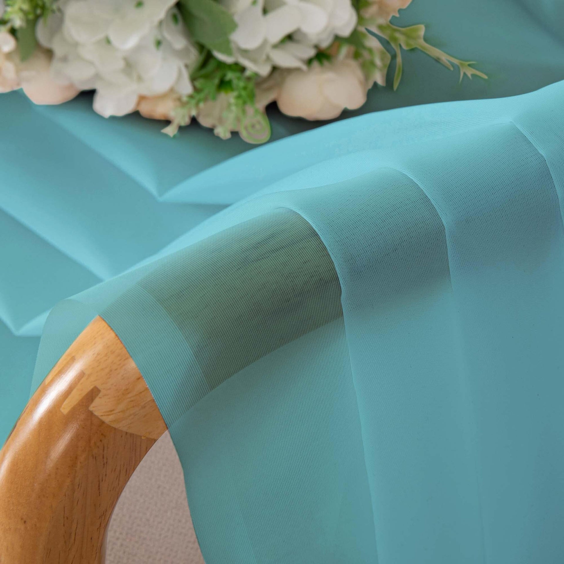 Aqua Sheer Curtains 84 Inches Long for Living Room (2 Count)