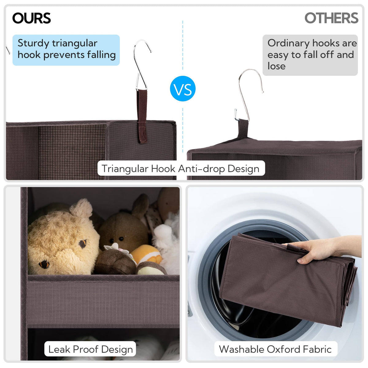 3 Shelf Hanging Closet Organizer