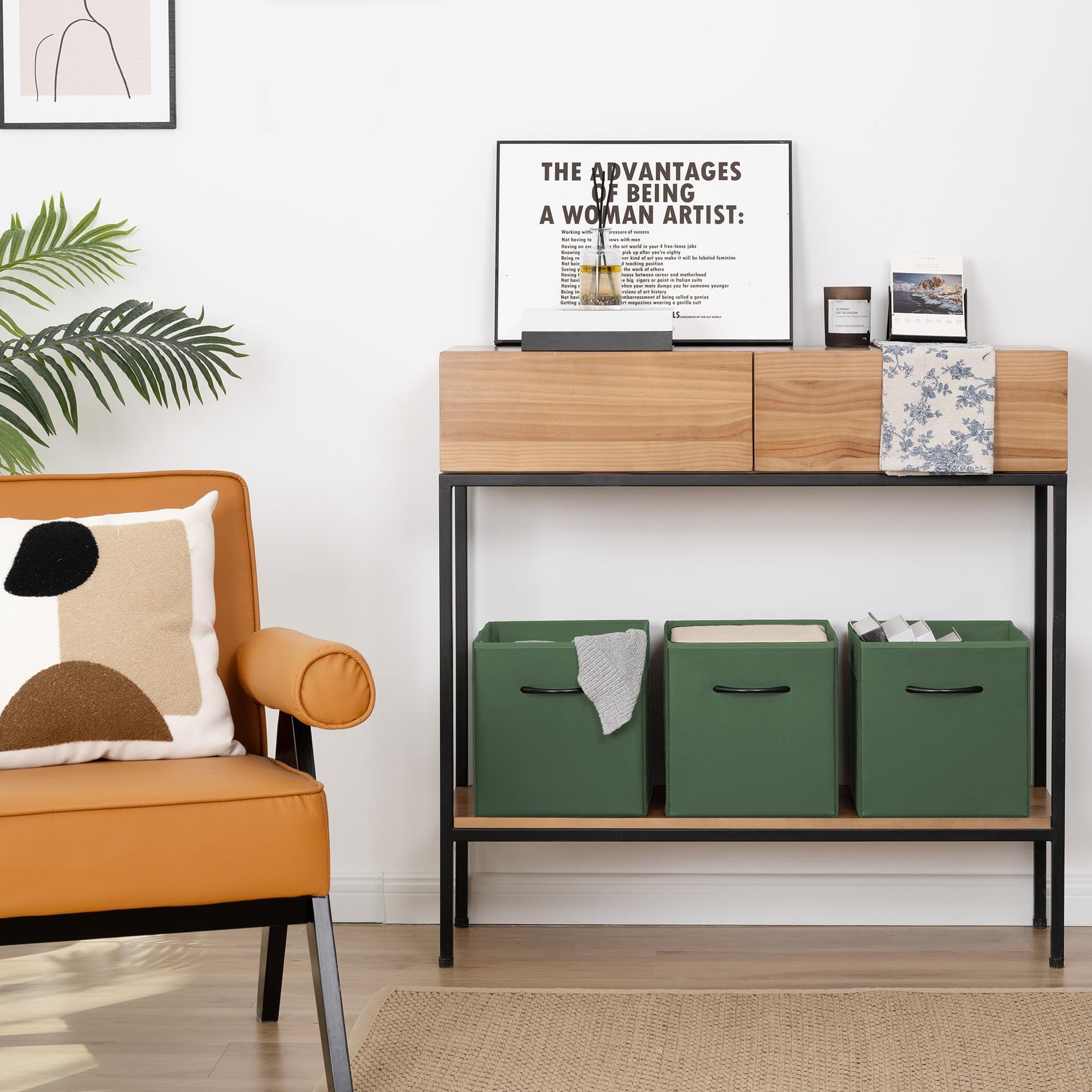 11in Leather Storage Cubes (4 Count)