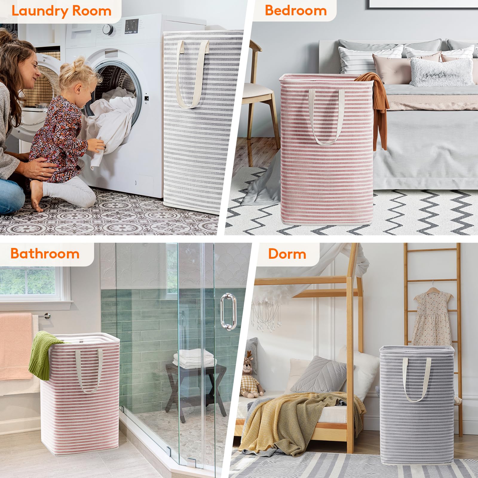 2 Pack Laundry Basket 80L Each (2 Count)