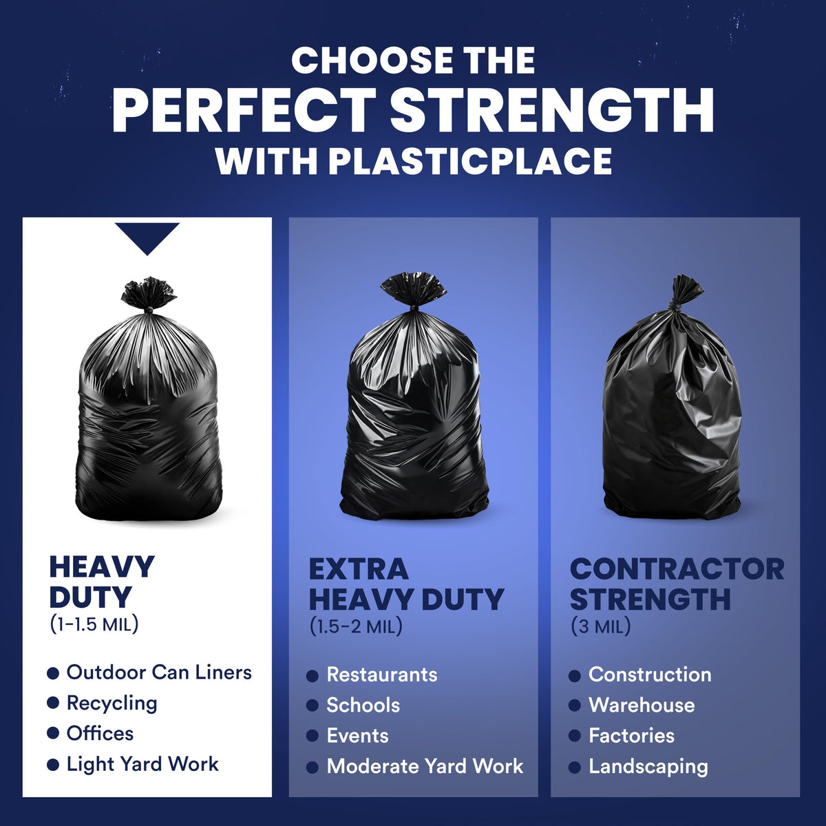 55 60 Gallon Trash Bags │ 1.0 Mil │ Black Heavy Duty Garbage Can Liners │ 38” x 58” (100 Count)