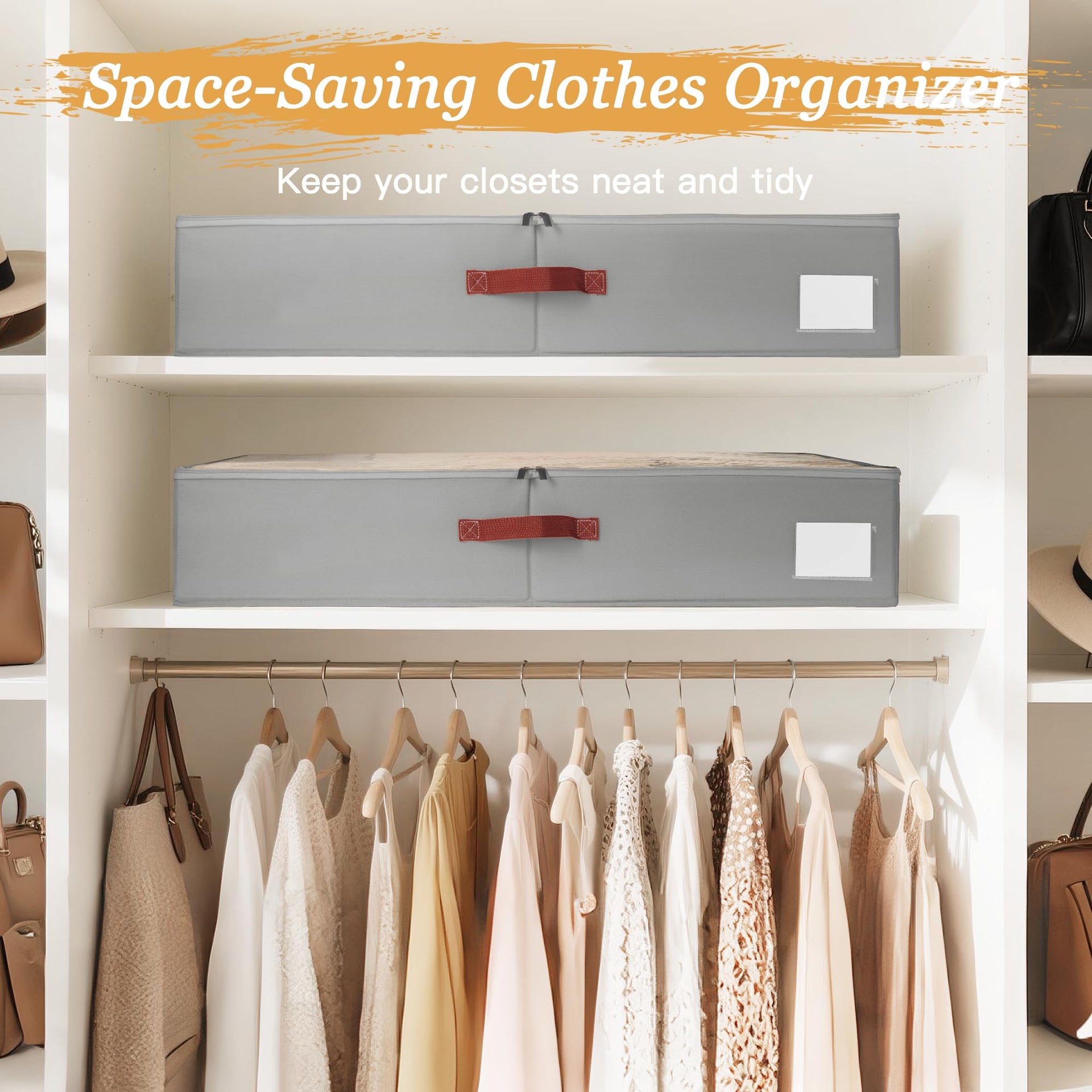 Under Bed Storage Bins with Clear PVC Lids (4 Count)
