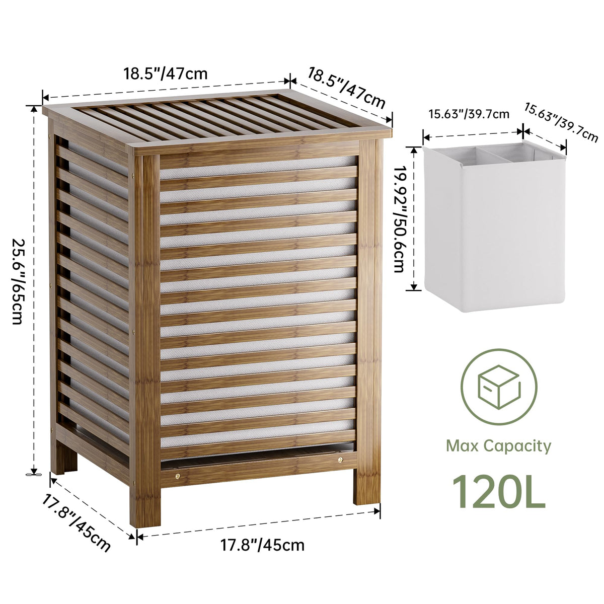Double Laundry Hamper with Lid