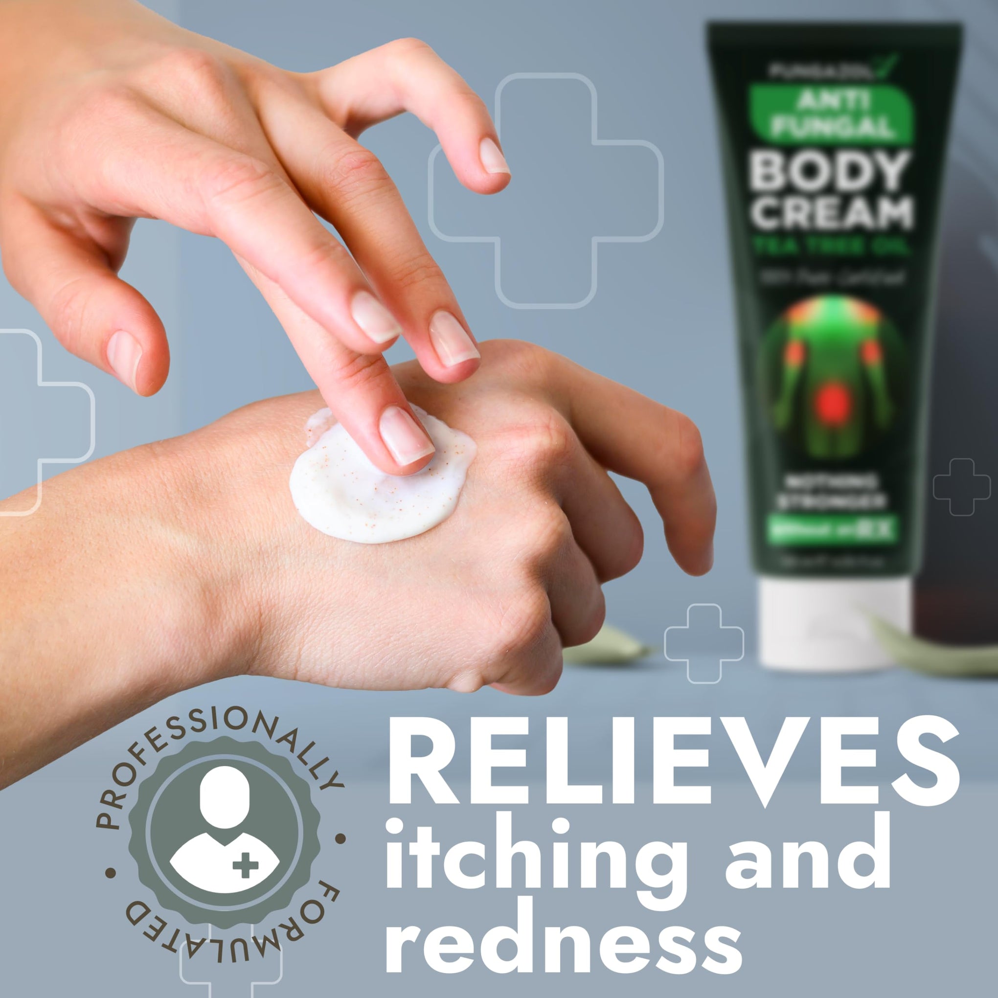 Antifungal Body Cream for Ringworm & Athlete's Foot with Tea Tree Oil (4.05 Fl Oz)