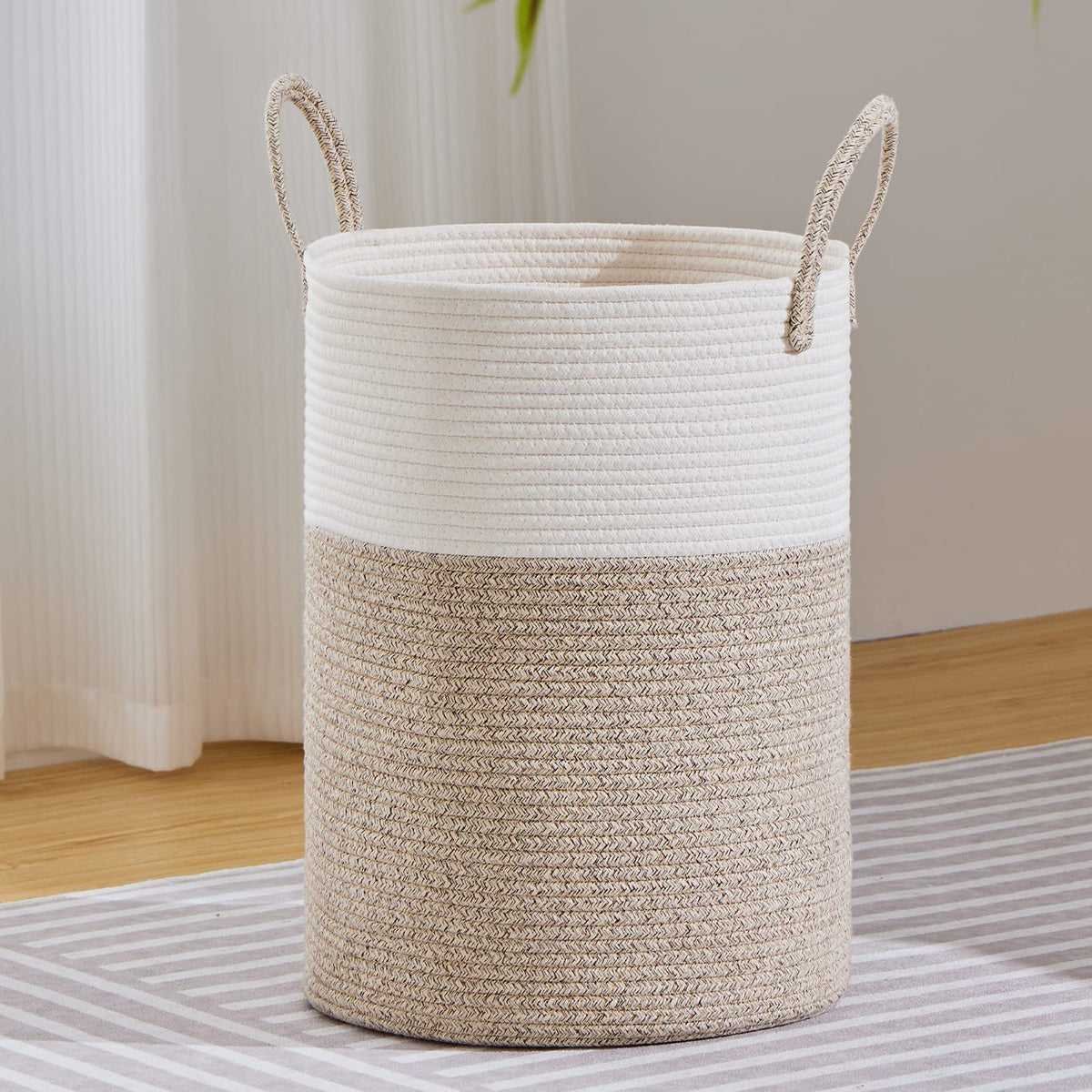 53L Tall Woven Laundry Basket Hamper
