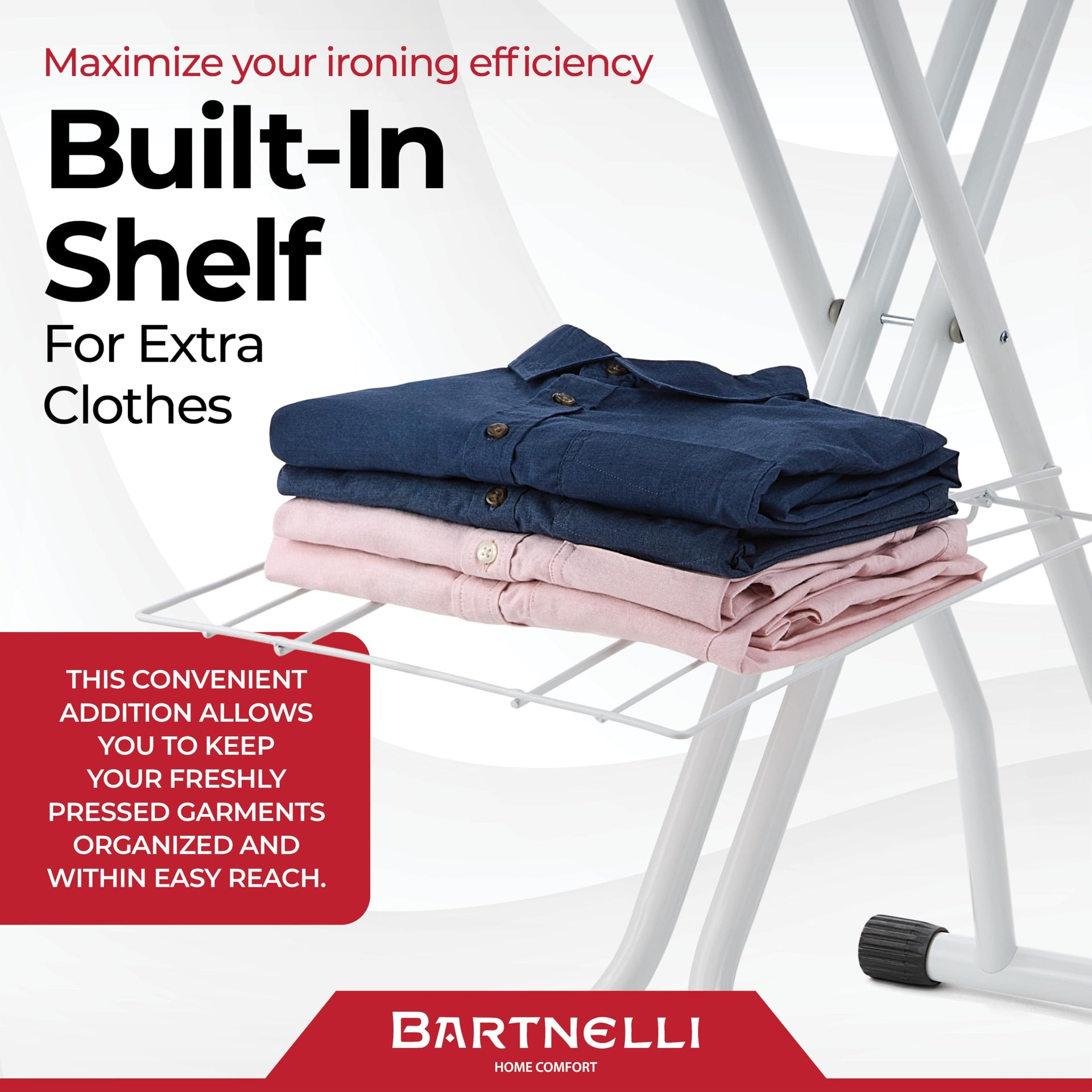 Extra Wide Pro Ironing Board 19x48 Ironing Surface with Iron Rest
