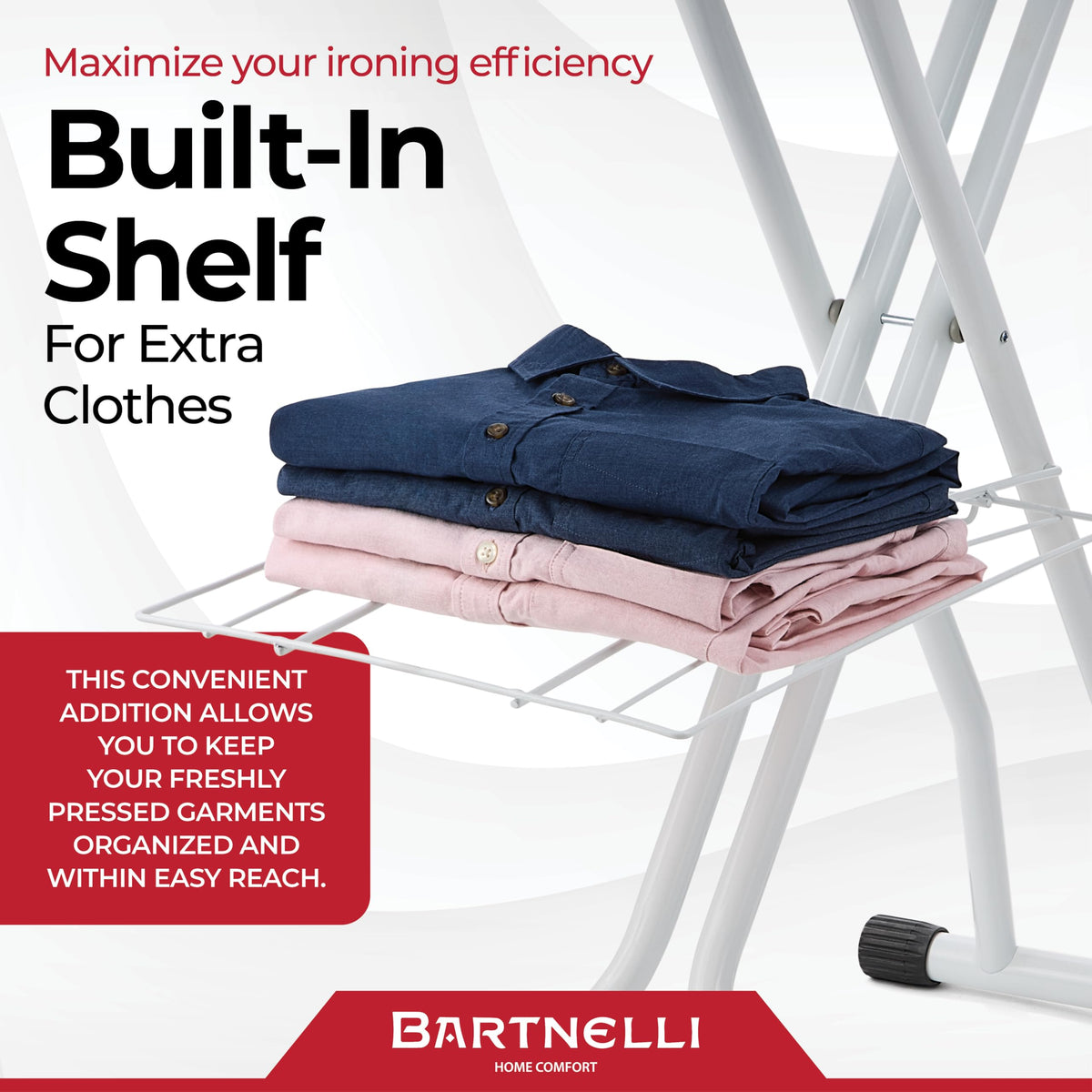 Extra Wide Pro Ironing Board 19x48 Ironing Surface with Iron Rest