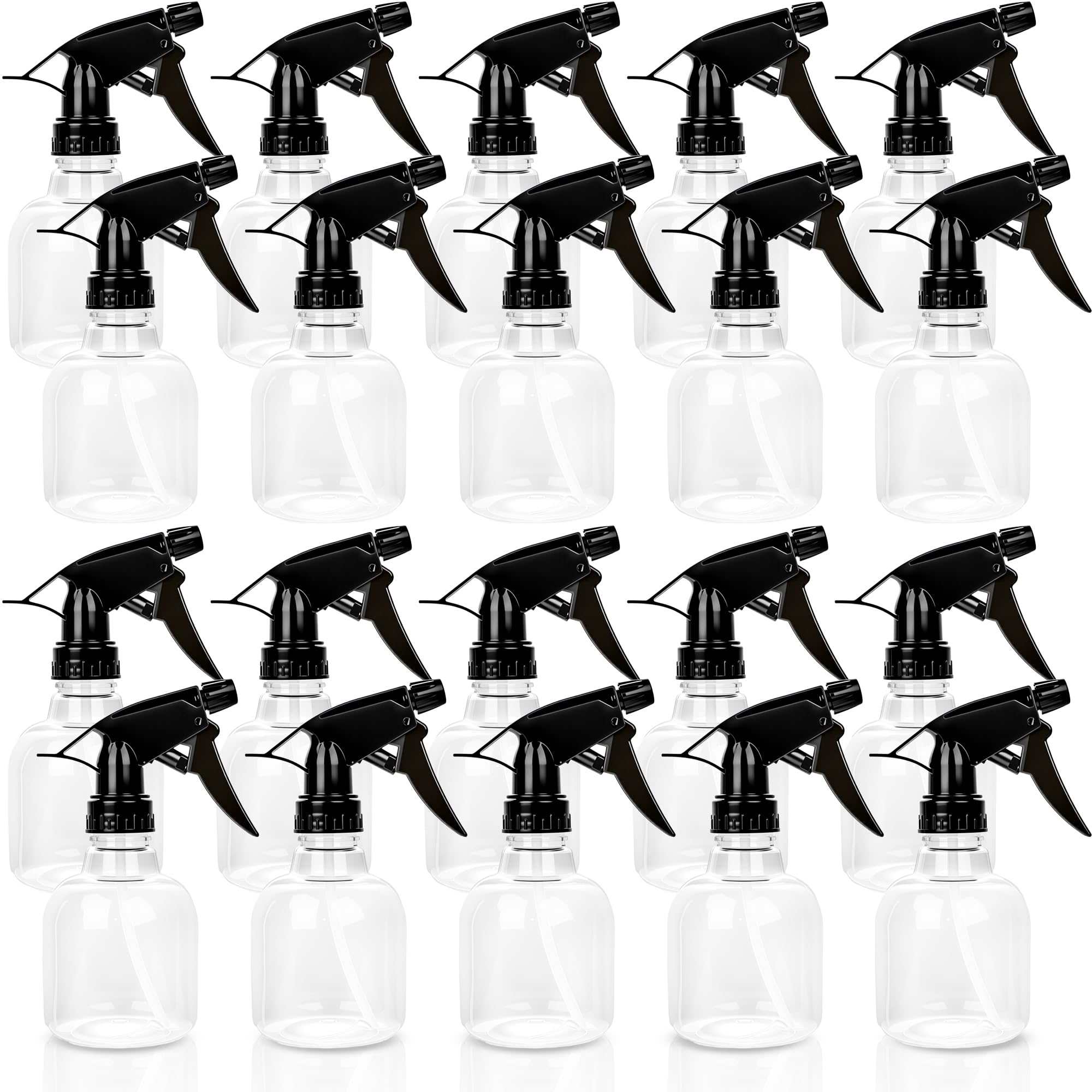 20 Pcs Empty Plastic Spray Bottle 8 oz Clear Liquid Container with Trigger Sprayers for Water Perfume Cleaning Fluid Plants Kitchen Toilet Pet (19.99 Count)