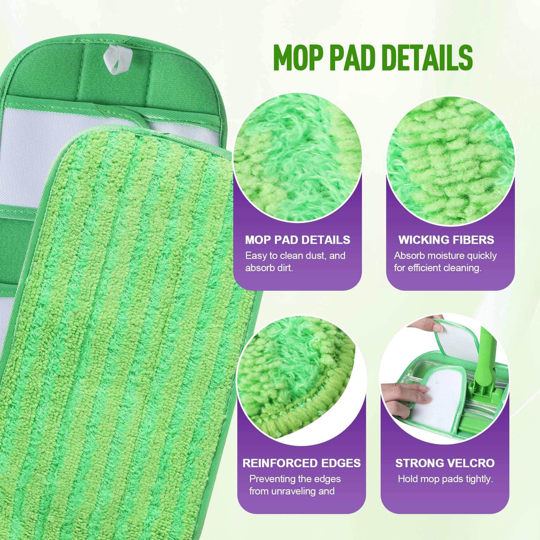 6 Pack Reusable Mop Pads for Swiffer WetJet Sweeper Mops