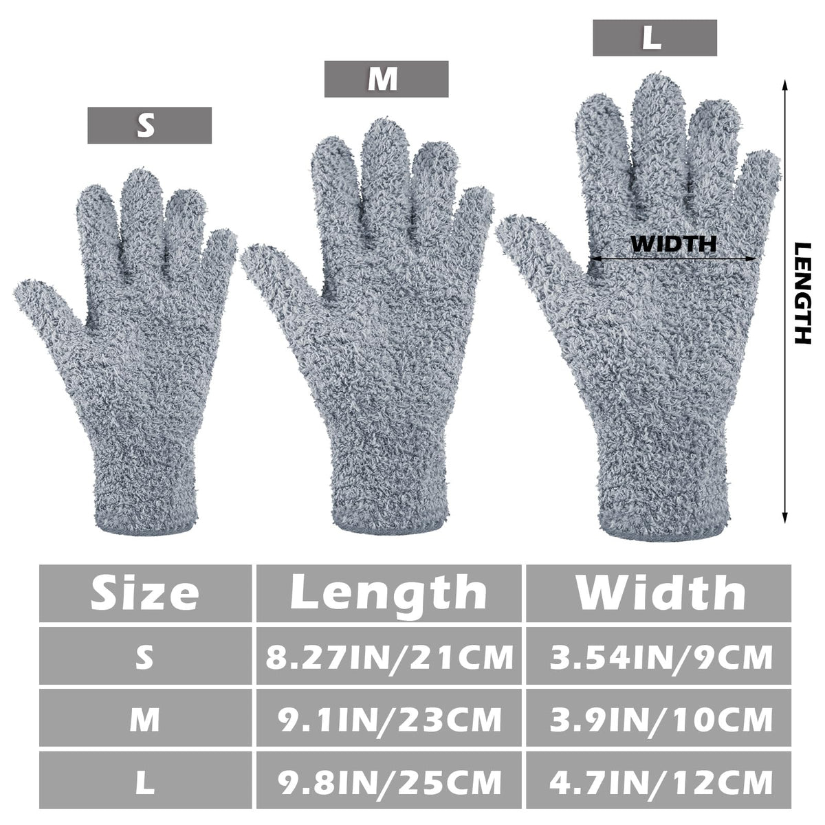 3 Pairs Microfiber Dusting Gloves for Plants Leaf (3 Count)