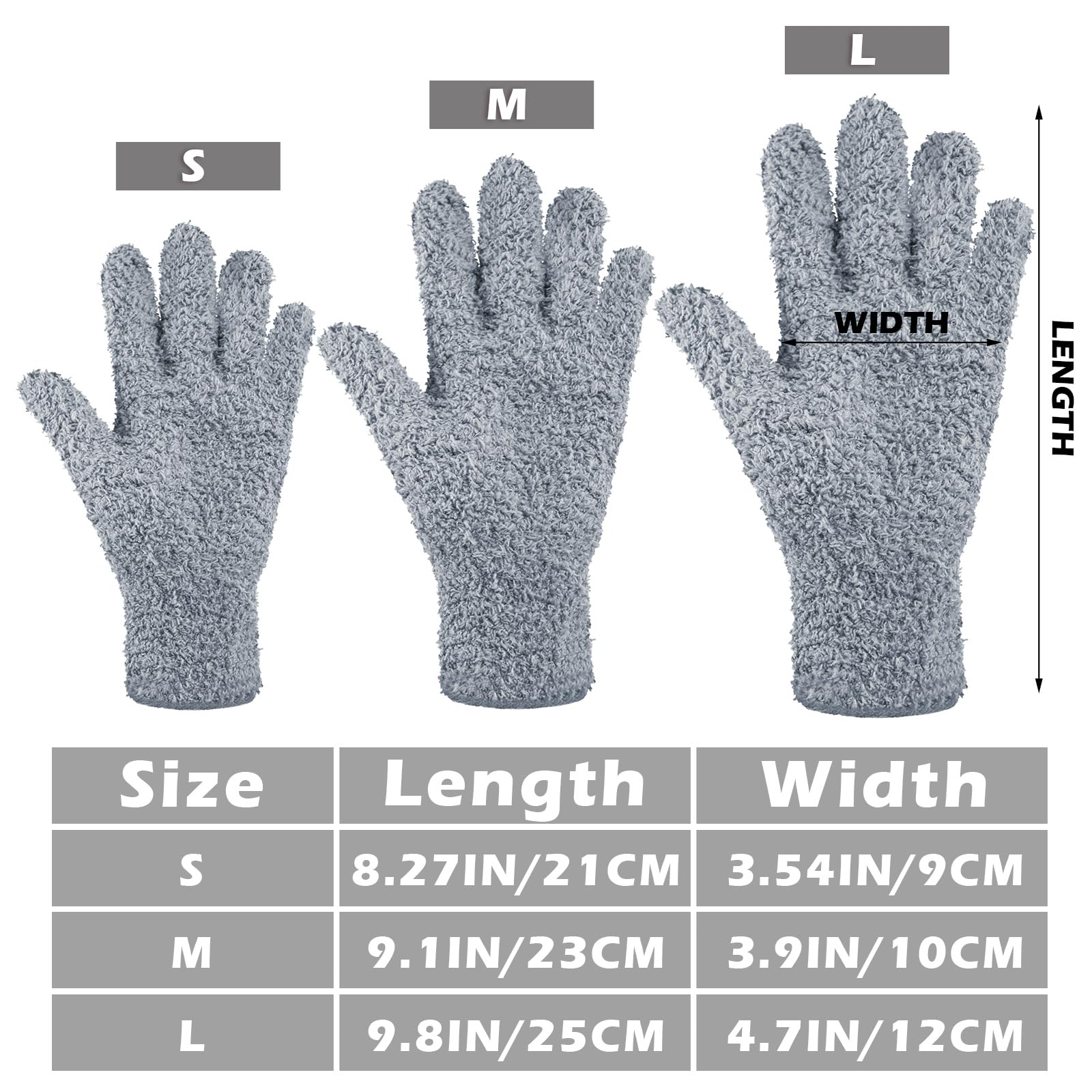 3 Pairs Microfiber Dusting Gloves for Plants Leaf (3 Count)