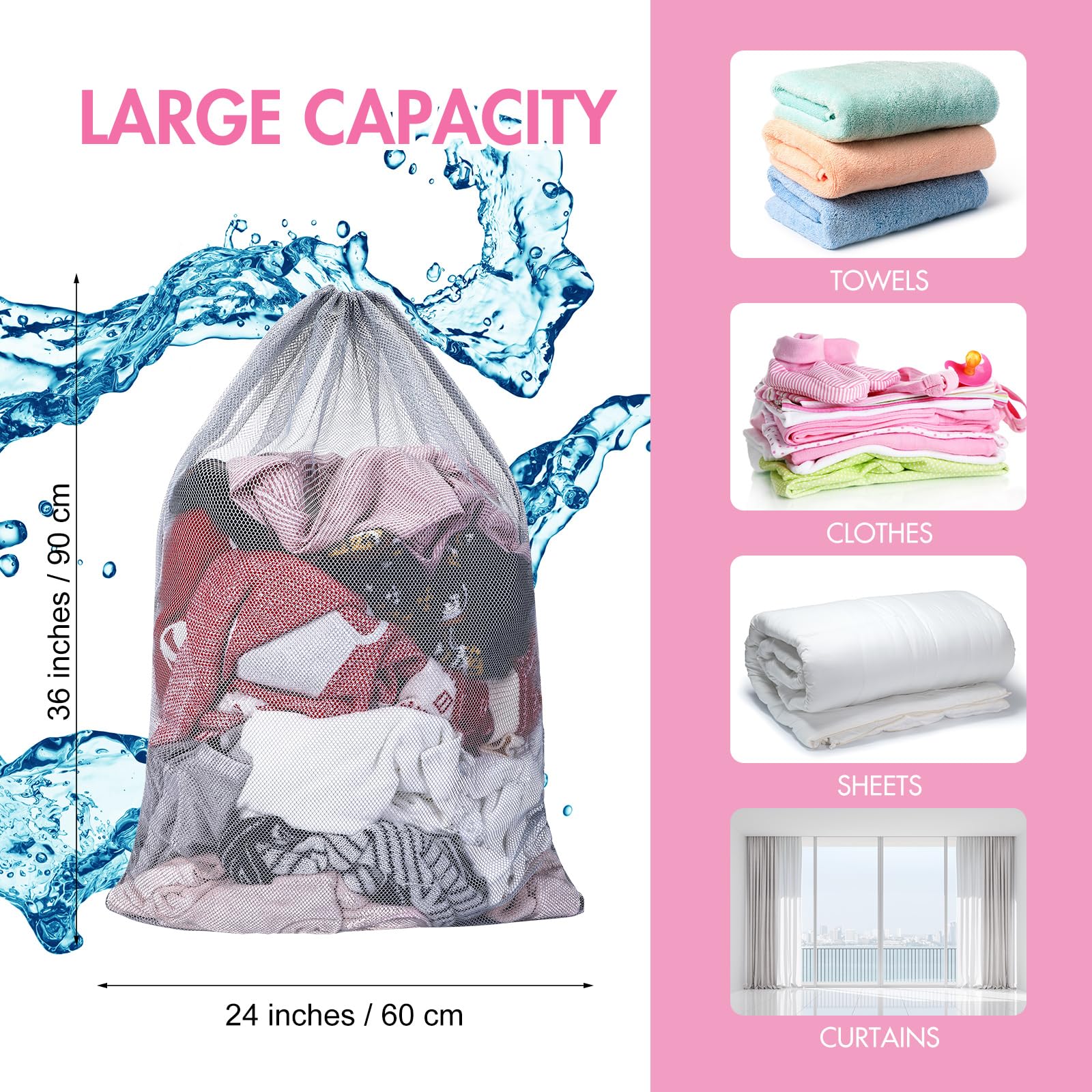 30 Pack Large Mesh Laundry Bags (30 Count)