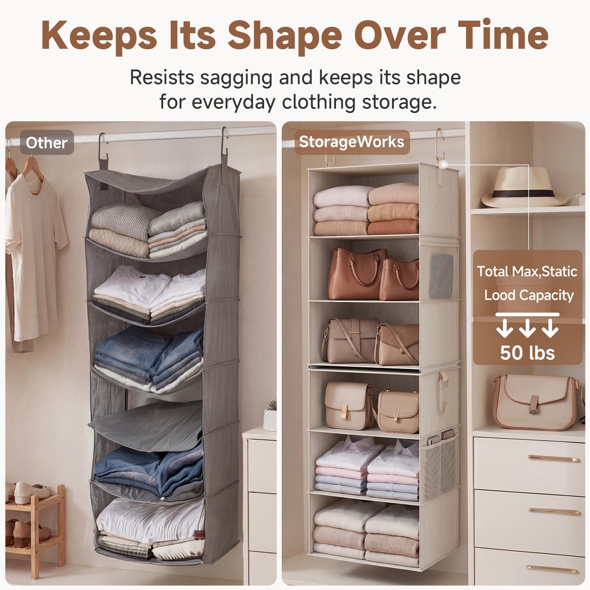 6 Shelf Jumbo Closet Organizers (6 Count)