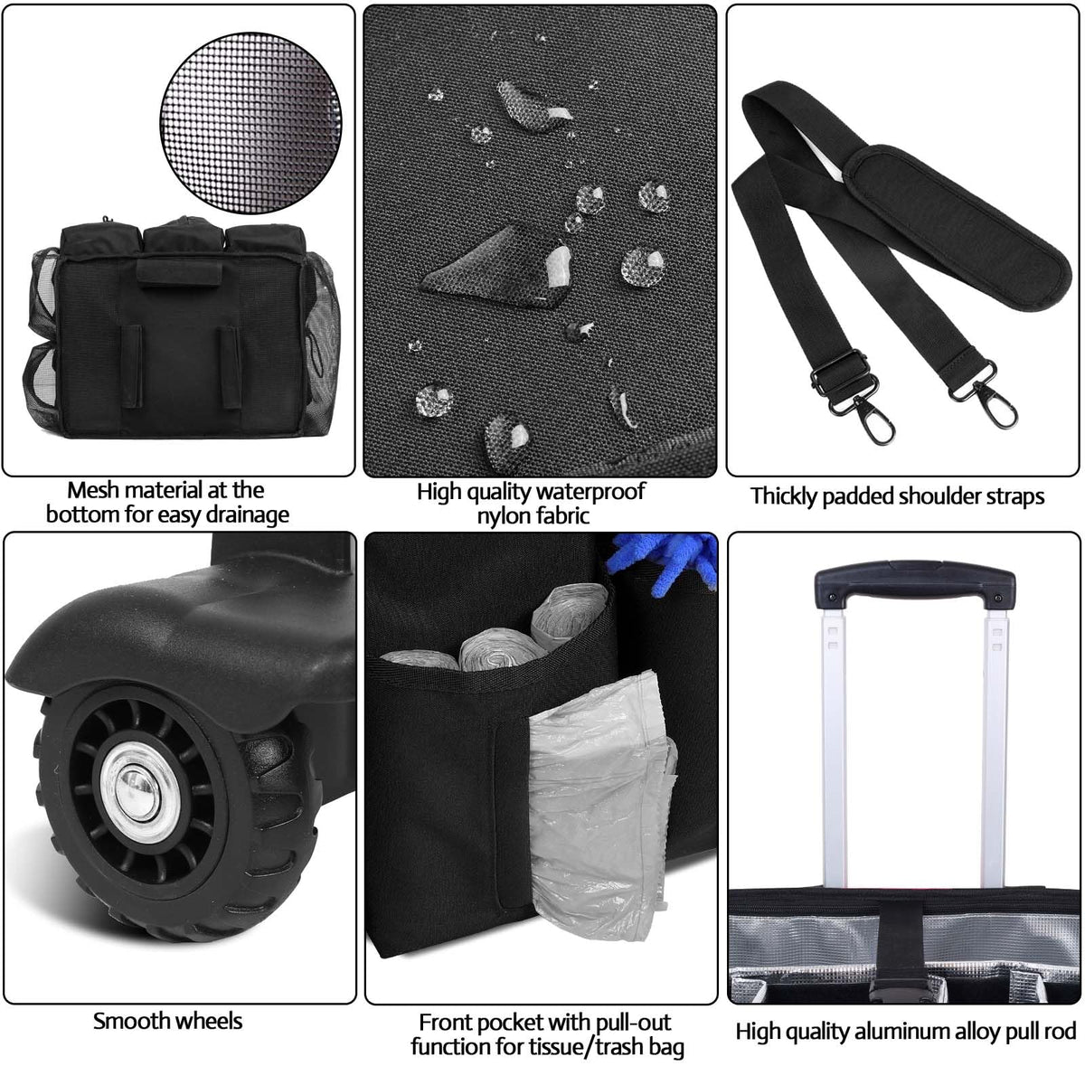 Rolling Cleaning Caddy Bag Built