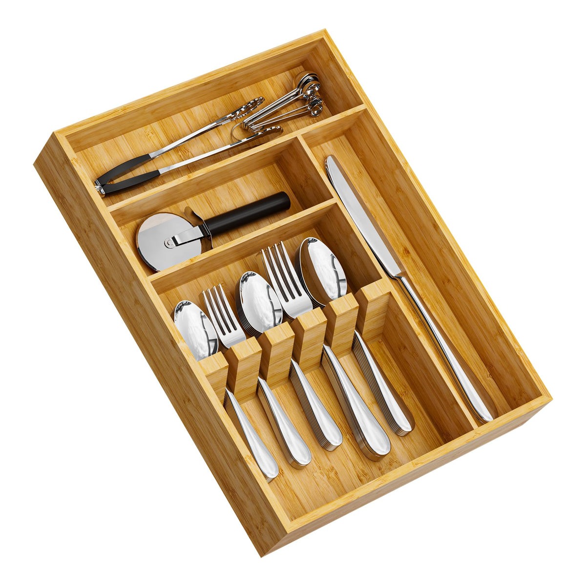Bamboo Silverware Organizer