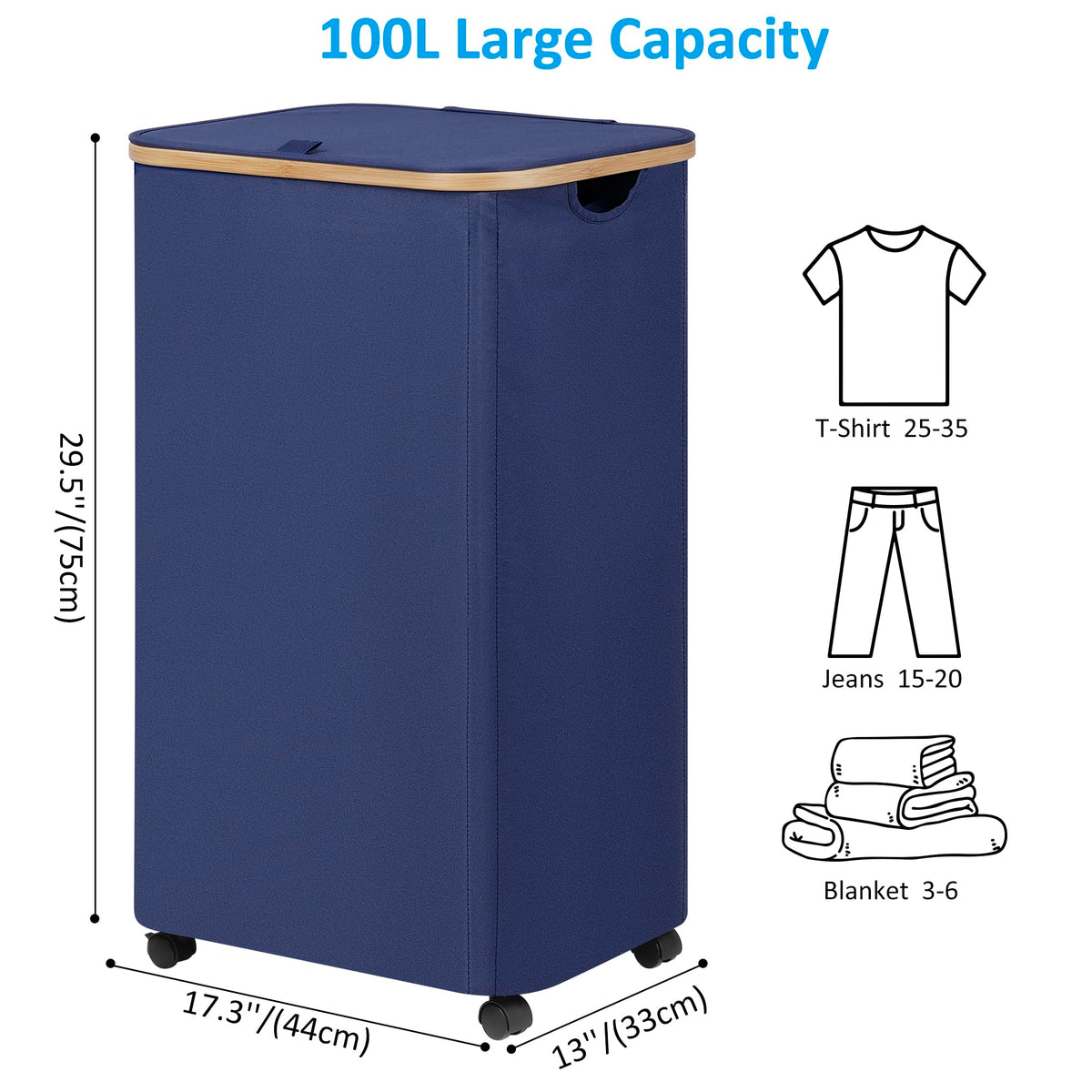 Laundry Basket with Wheels