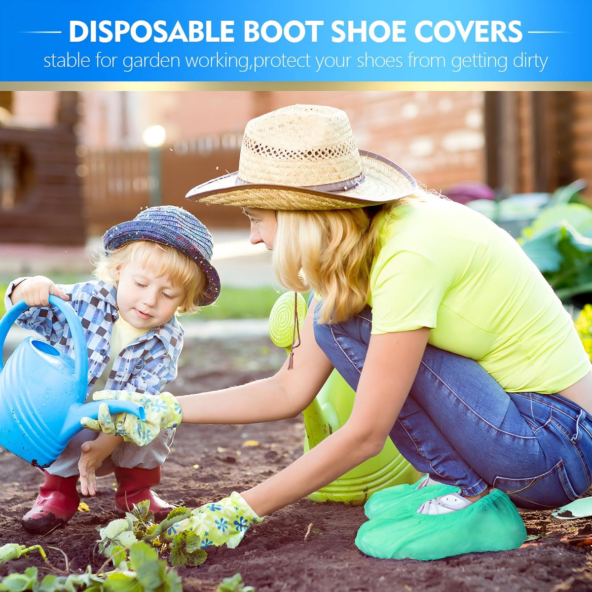 300 Pack Disposable Shoe Covers Non Slip Disposable Large Foot Booties Shoe Covers for Indoors Contractors Floor and Carpet Protectors