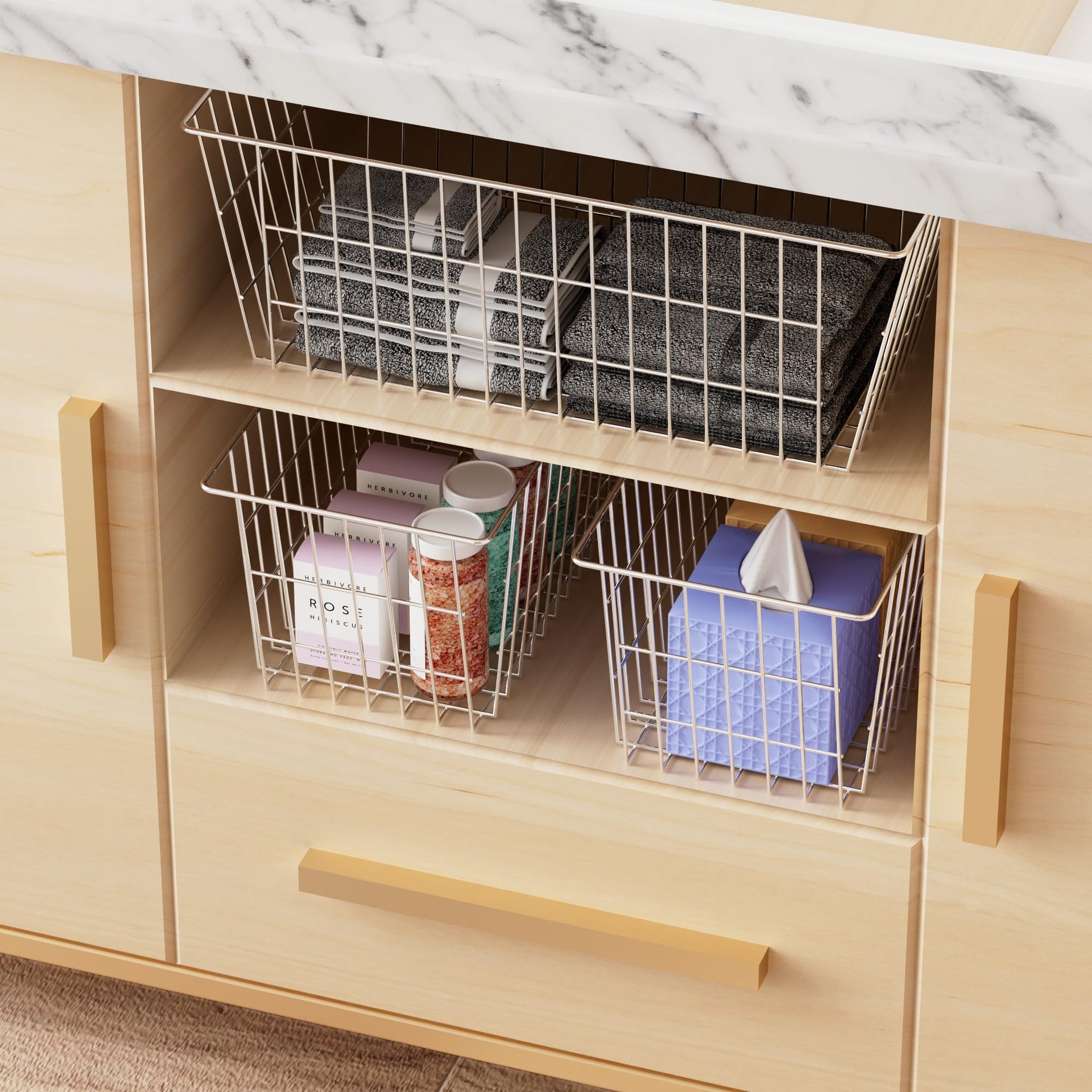 15.7in Freezer Baskets Bins (6 Count)