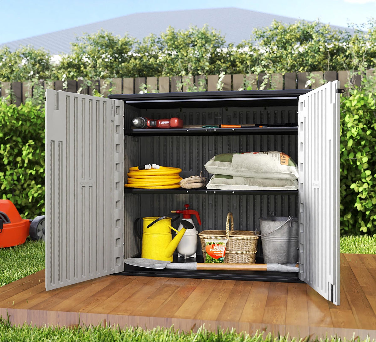 37 Cu.ft Outdoor Storage Cabinet with One Tool Kit