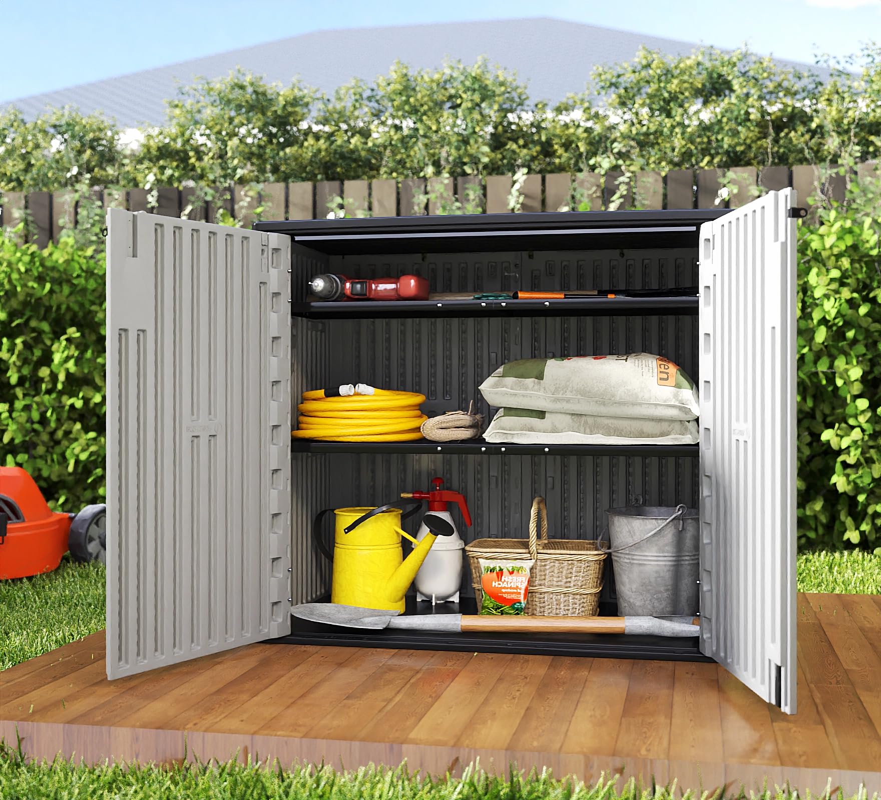 37 Cu.ft Outdoor Storage Cabinet with One Tool Kit