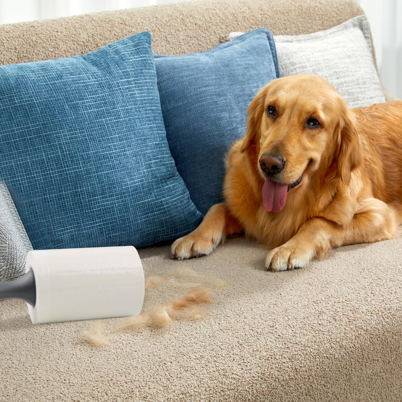 Lint Roller for Pet Hair 500 Sheets Extra Sticky Pet Hair Remover for Clothes Furniture Carpet Cleaner Cars Dogs Travel (500 Count)