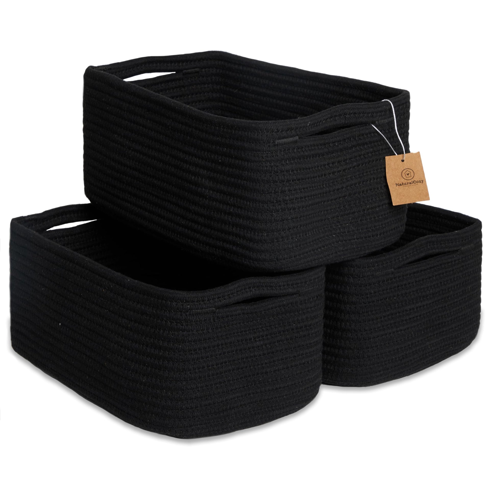 13.5”x8.5”x5.5” Rectangle Storage Baskets for Shelves 3 Pack (3 Count)