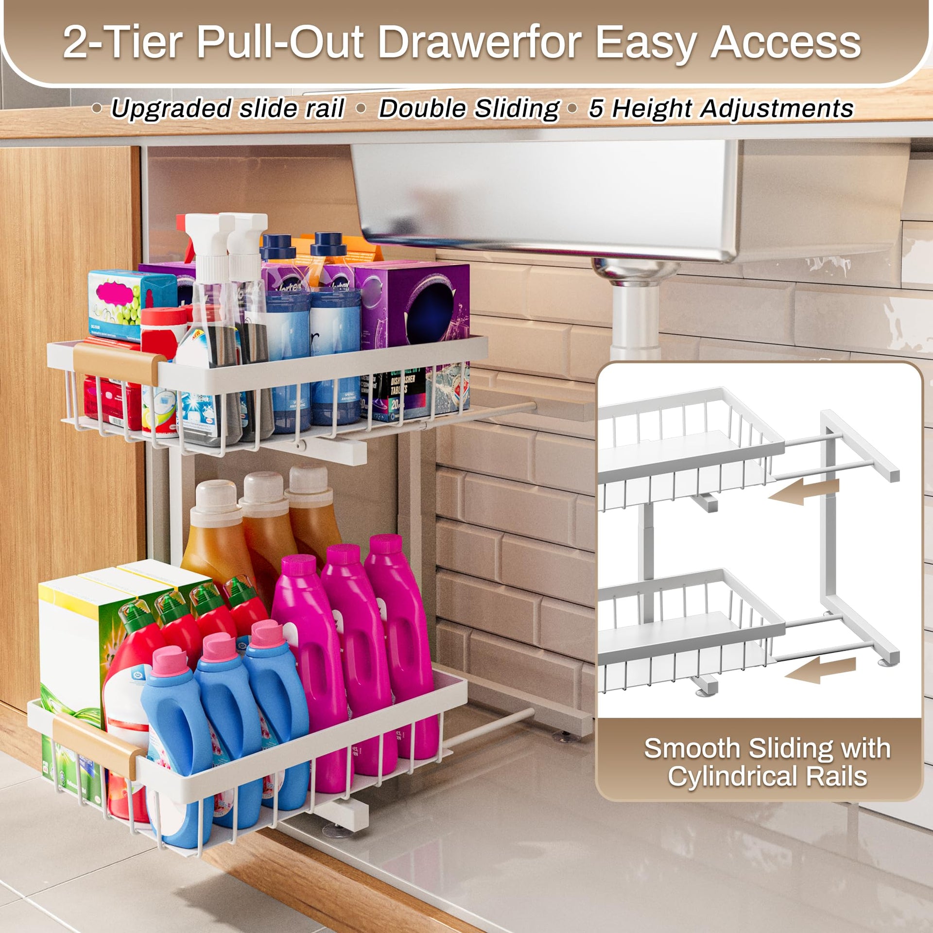 Under Sink Organizer 2 Pack (2 Count)