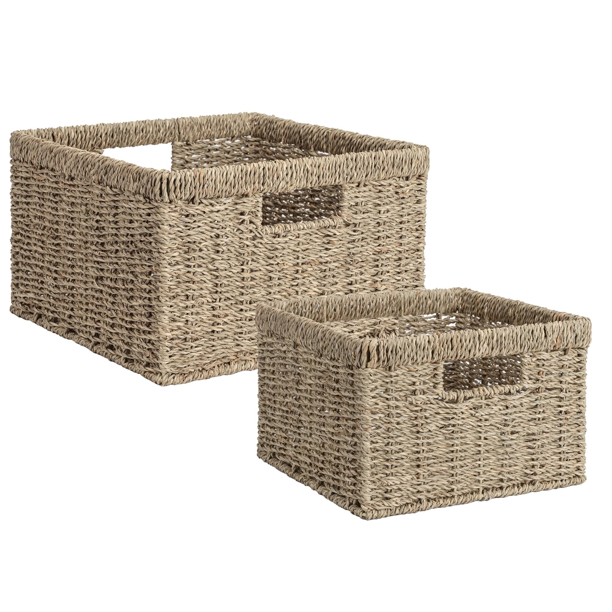 Wicker Storage Baskets for Shelves (2 Count)