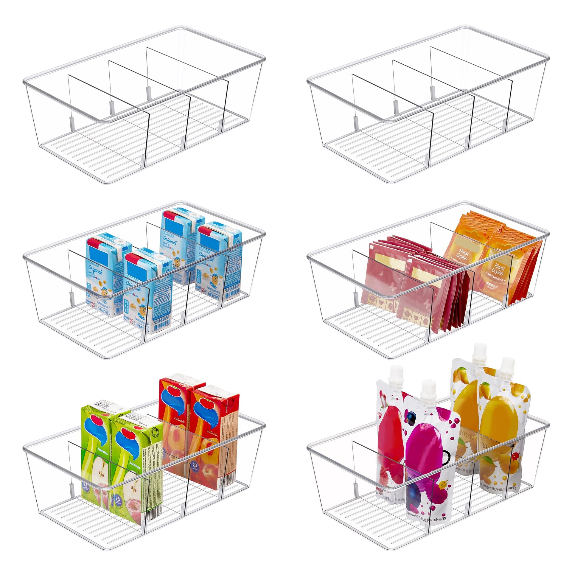 6 Pack Food Storage Organizer Bins (6 Count)