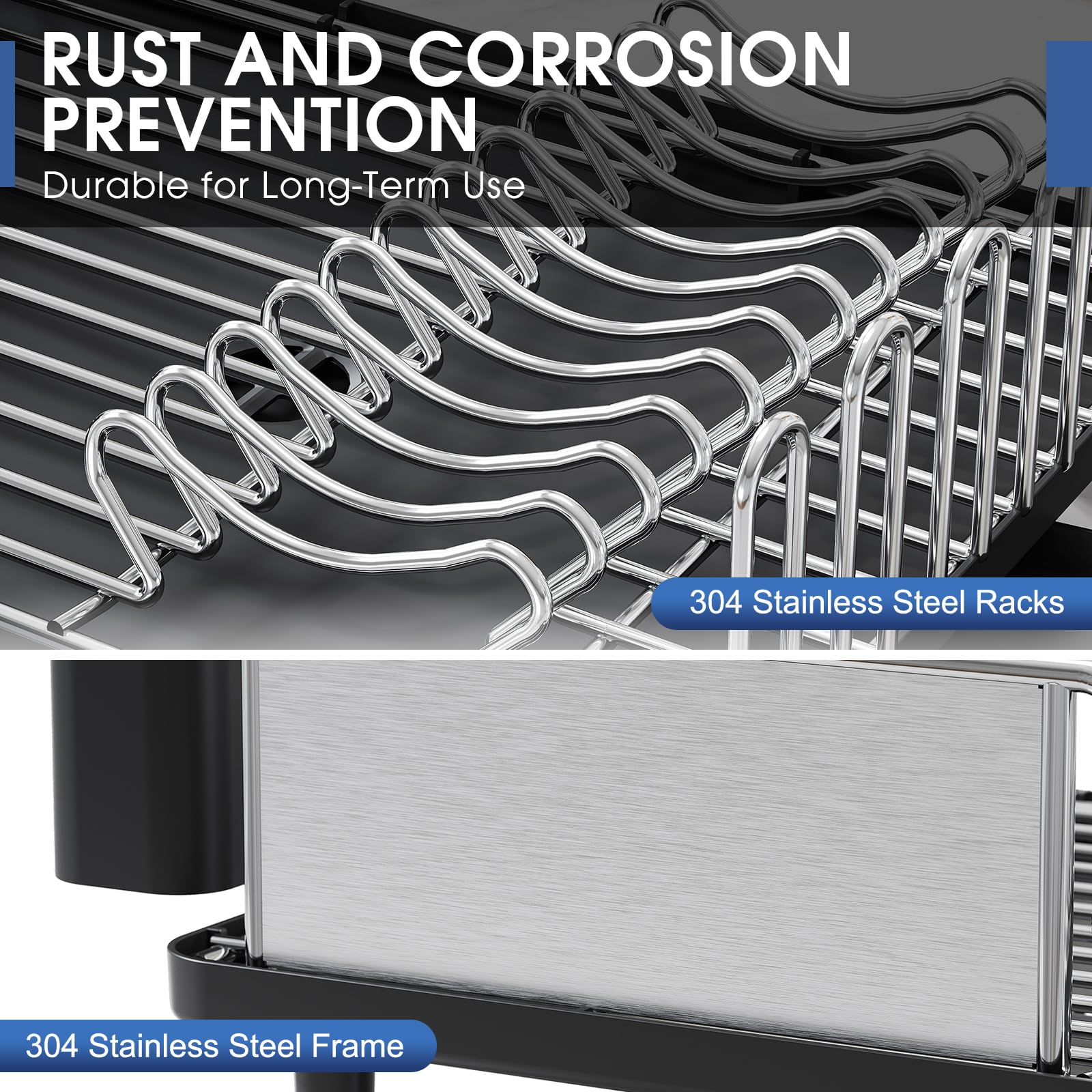 Stainless Steel Dish Drying Rack for Kitchen Counter