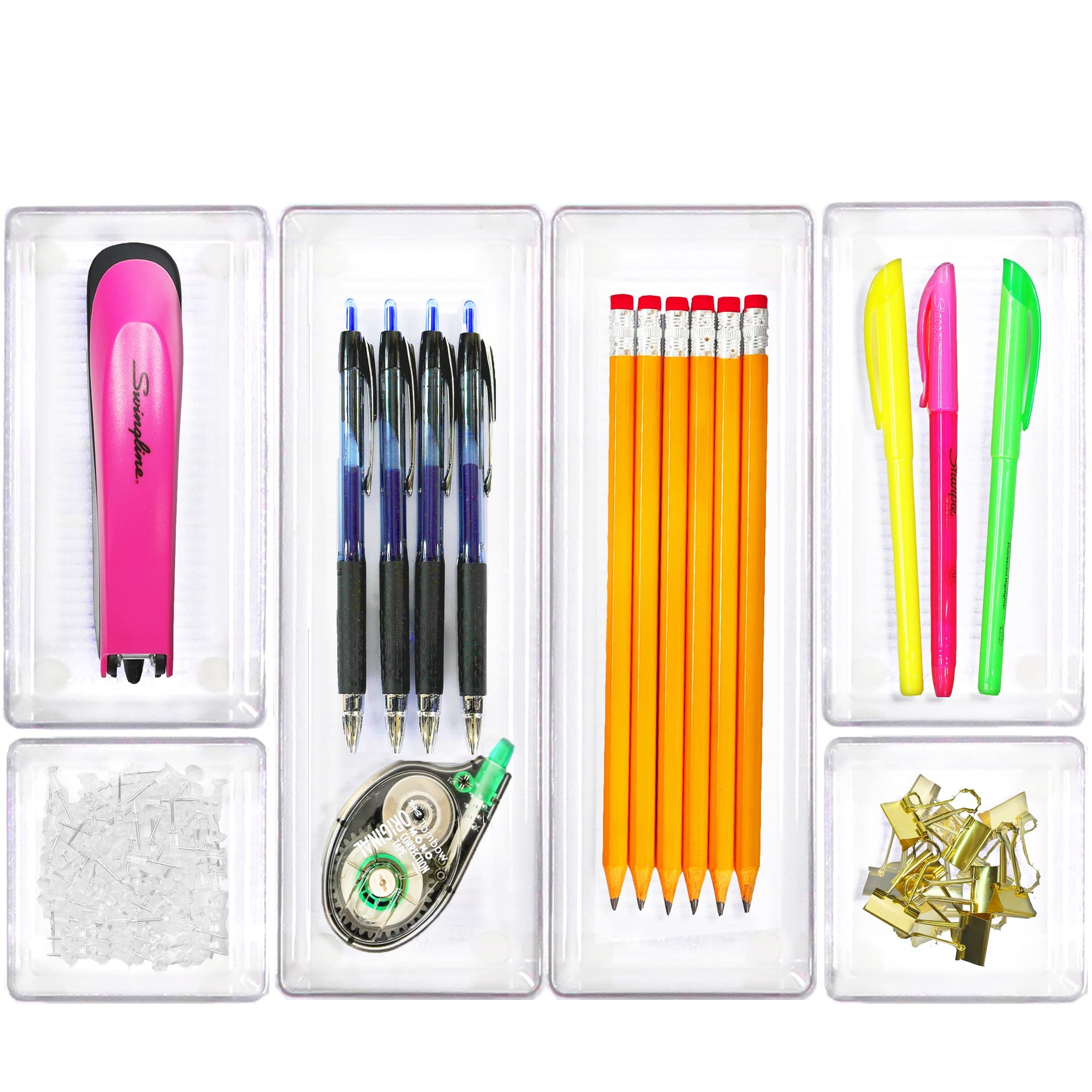 Clear Desk Drawer Organizer