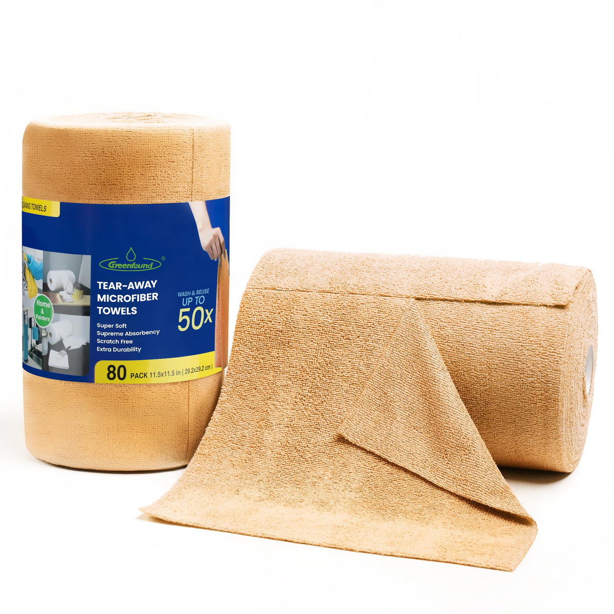 Microfiber Cleaning Cloth Roll (80 Count)