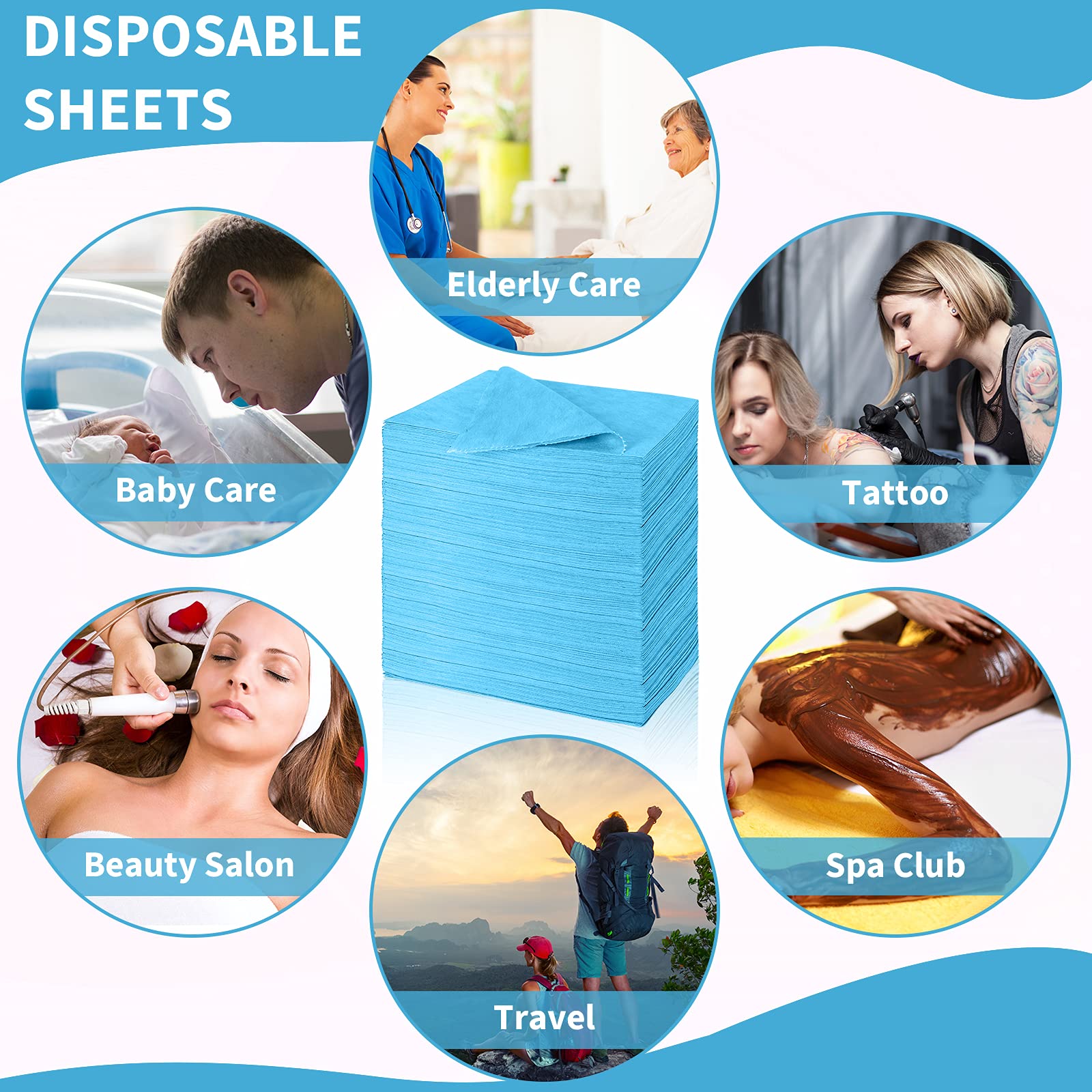 100 Pcs 31.5 x 71 Inch Disposable Bed Sheets Oil