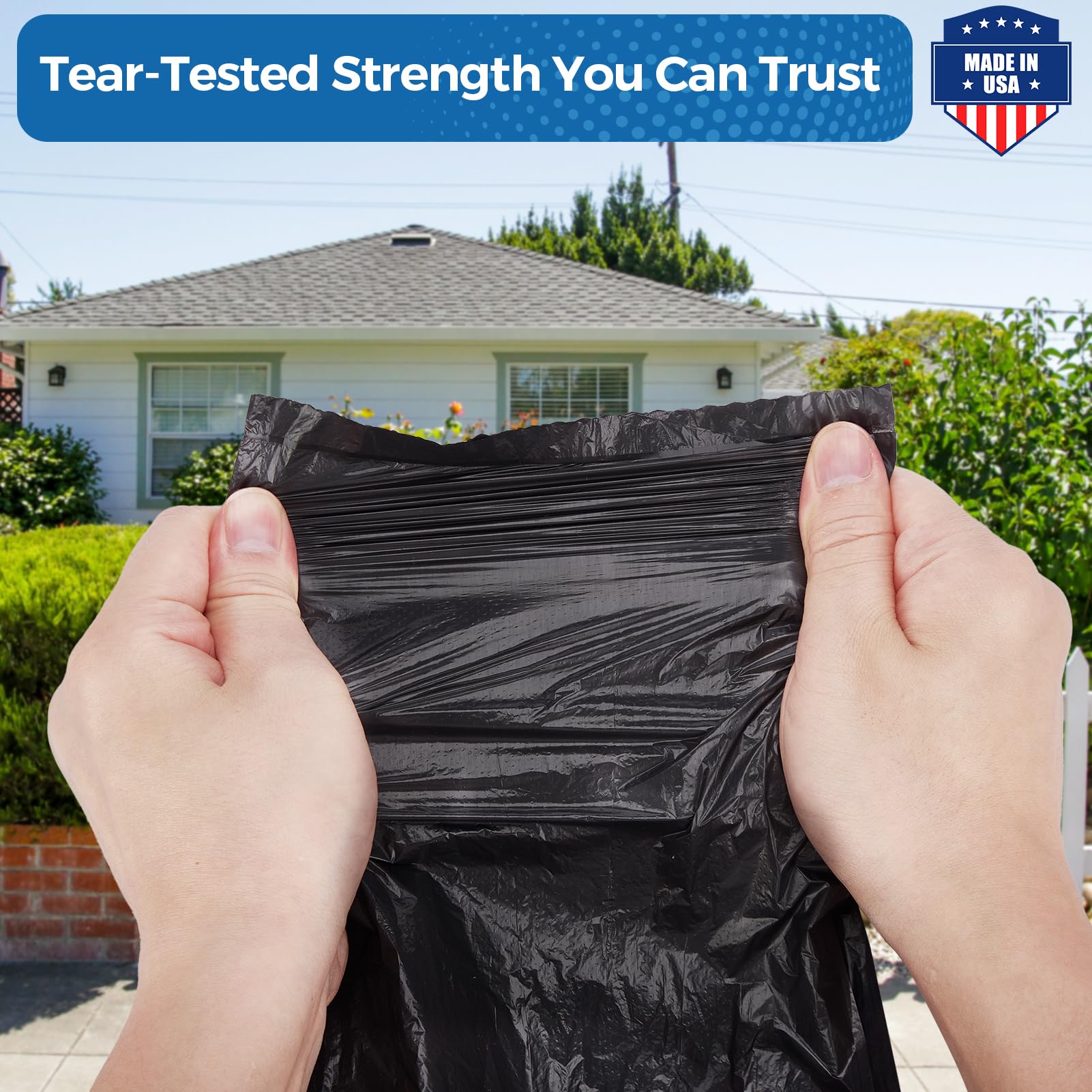 55 60 Gallon Trash Bags 150 Count Black Garbage Bags Made in USA