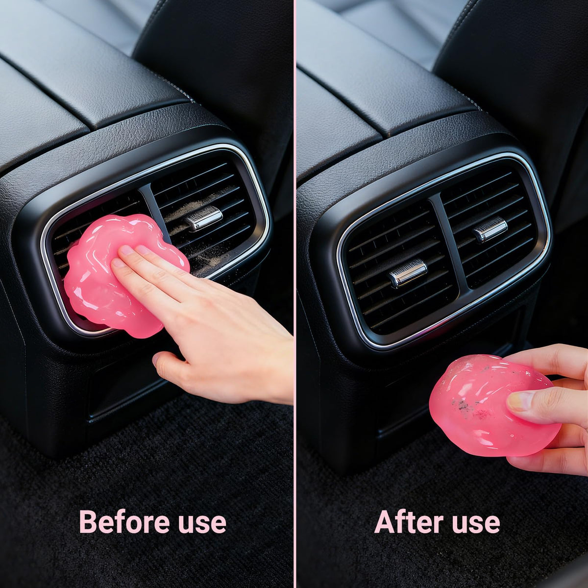 2Pack Car Cleaning Gel Reusable Detailing Kit Slime Cleaner Pink (2 Count)
