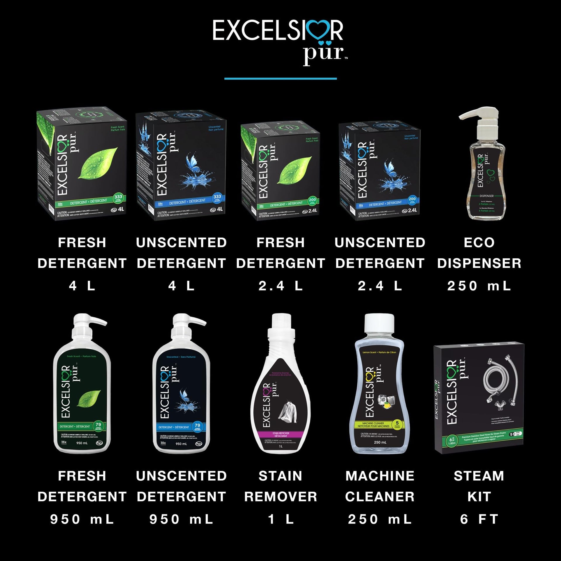 Excelsior Pür HE Laundry Detergent Liquid 7.5x Concentrated 333 Loads (135.25 Fl Oz)