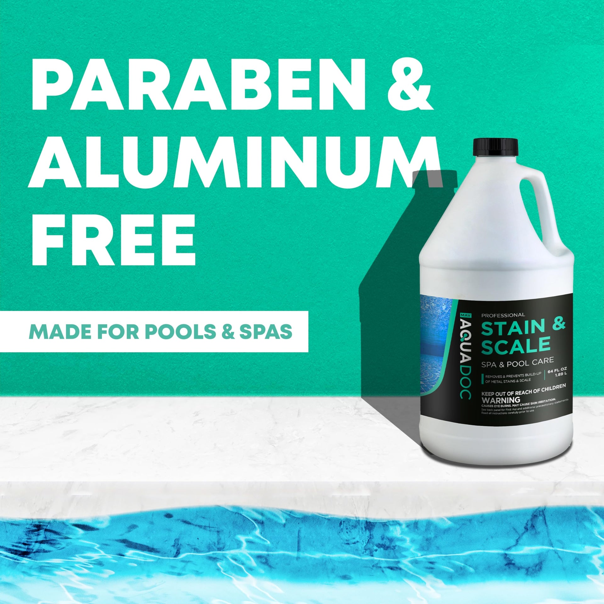 AquaDoc Pool & Spa Stain and Scale Remover for Hot Tubs (64 Fl Oz)