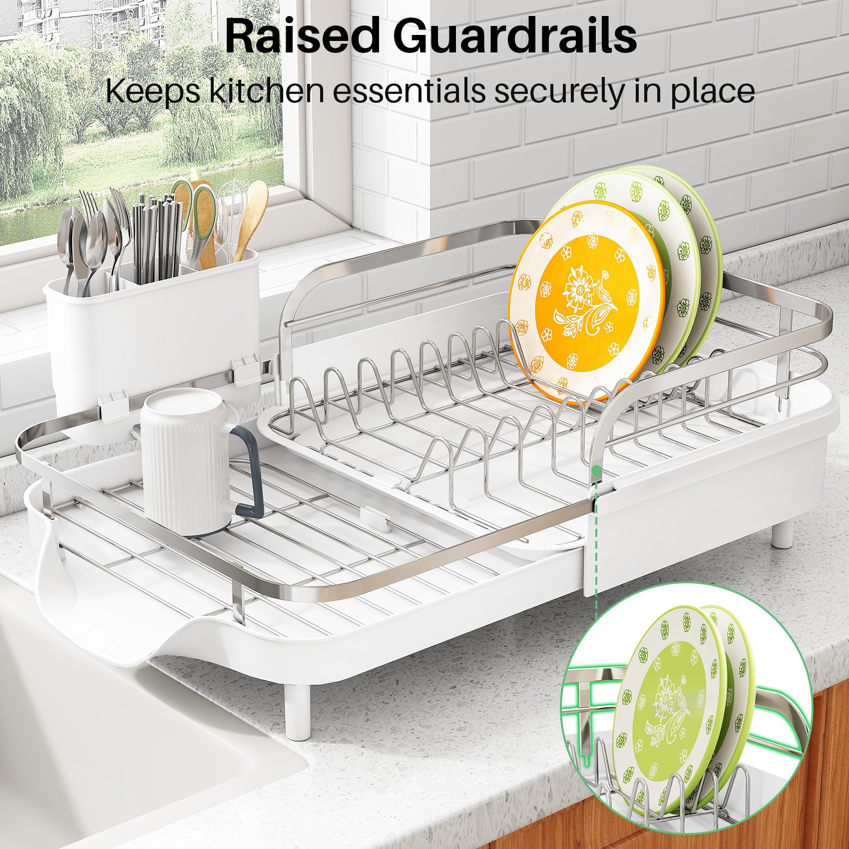 Expandable Dish Drying Rack for Small Kitchen Counter