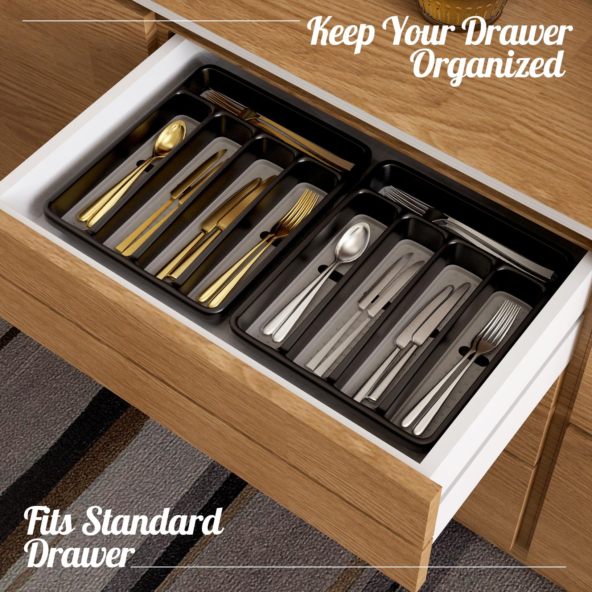 Silverware Organizer for Kitchen Drawer