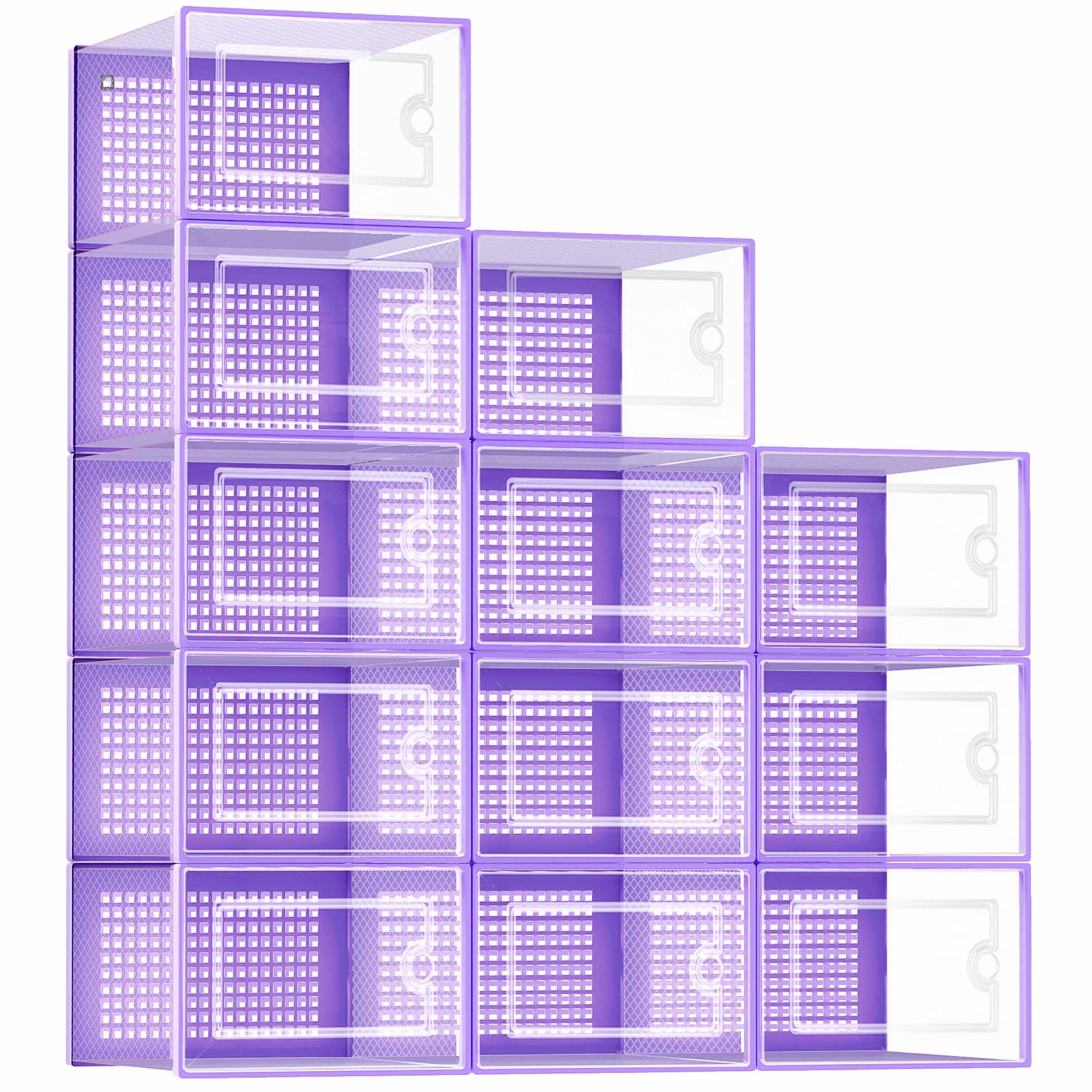Large Shoe Organizers Storage Boxes for Closet (12 Count)