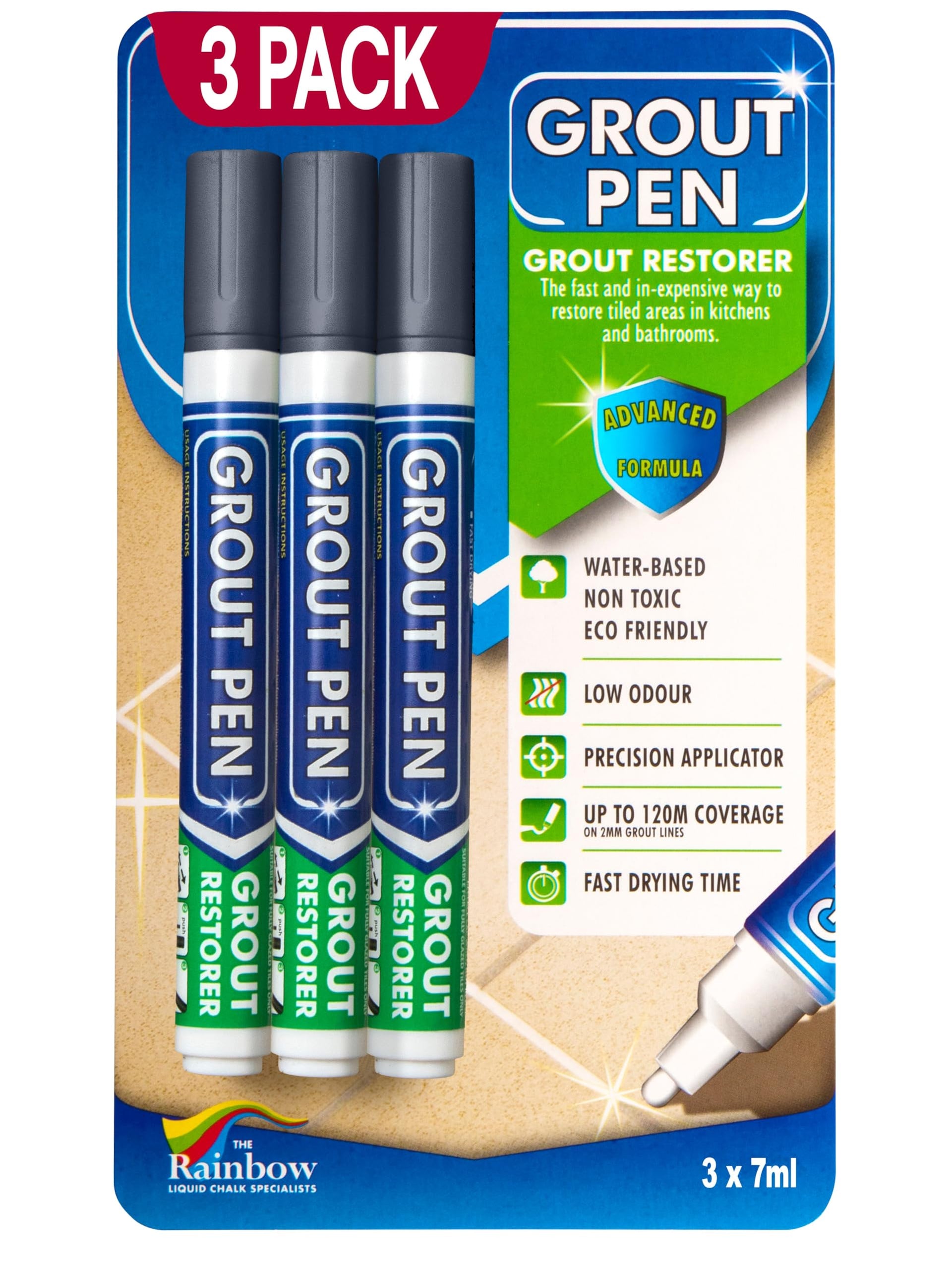Grout Pen Dark Grey Tile Grout Paint Marker (3 Count)