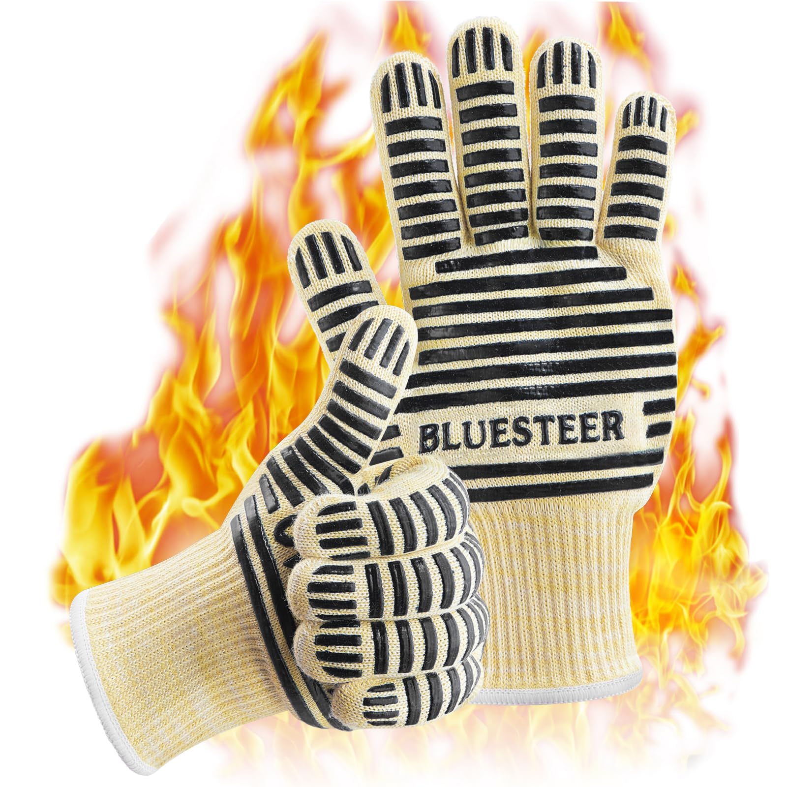 Oven Gloves Heat Resistant 540 Degrees Grilling Gloves (9 Ounce)