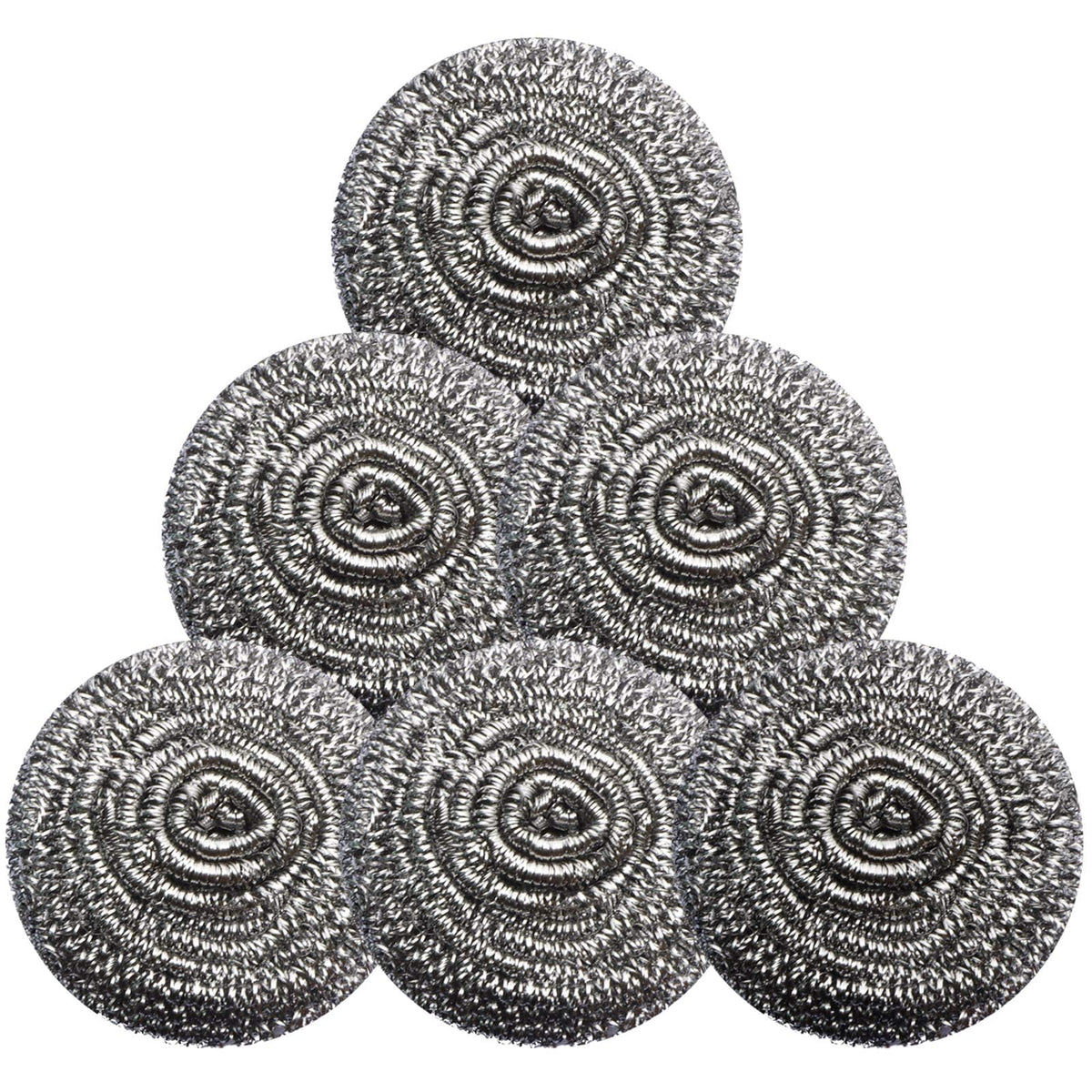 Stainless Steel Scrubber Scrubbing Scouring Pad Sponges Clean Pot Pan and Steel Wool for Kitchen Bathroom (6 Count)